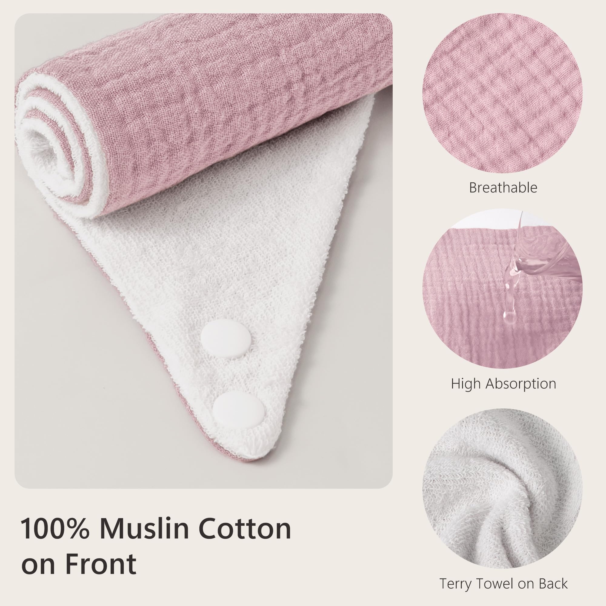 Bearmoss Muslin Baby Bibs - 100% Cotton Bandana Drool Bibs for Boys & Girls | Soft, Absorbent & Washable | Perfect for Teething, Drooling & Mealtime (Set of 3)
