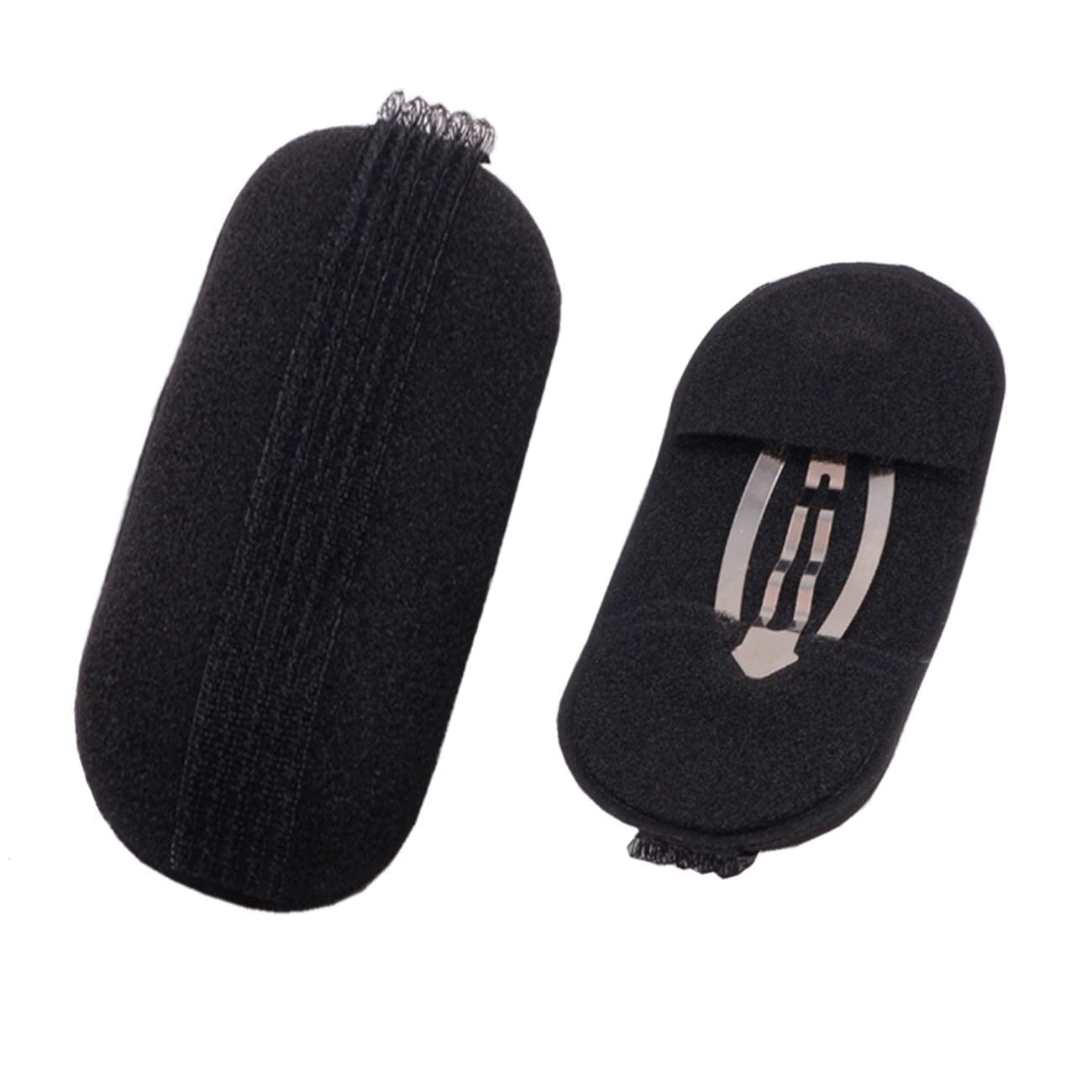 BAERFIT Black Hair Volumizer Puff for Women - 3 Pack Invisible Hair Bun Bump Clips with Fluffy Sponge Pad - Perfect for Updos, Ponytails & Princess Styling - Great for Weddings, Parties & Everyday Hair Accessories