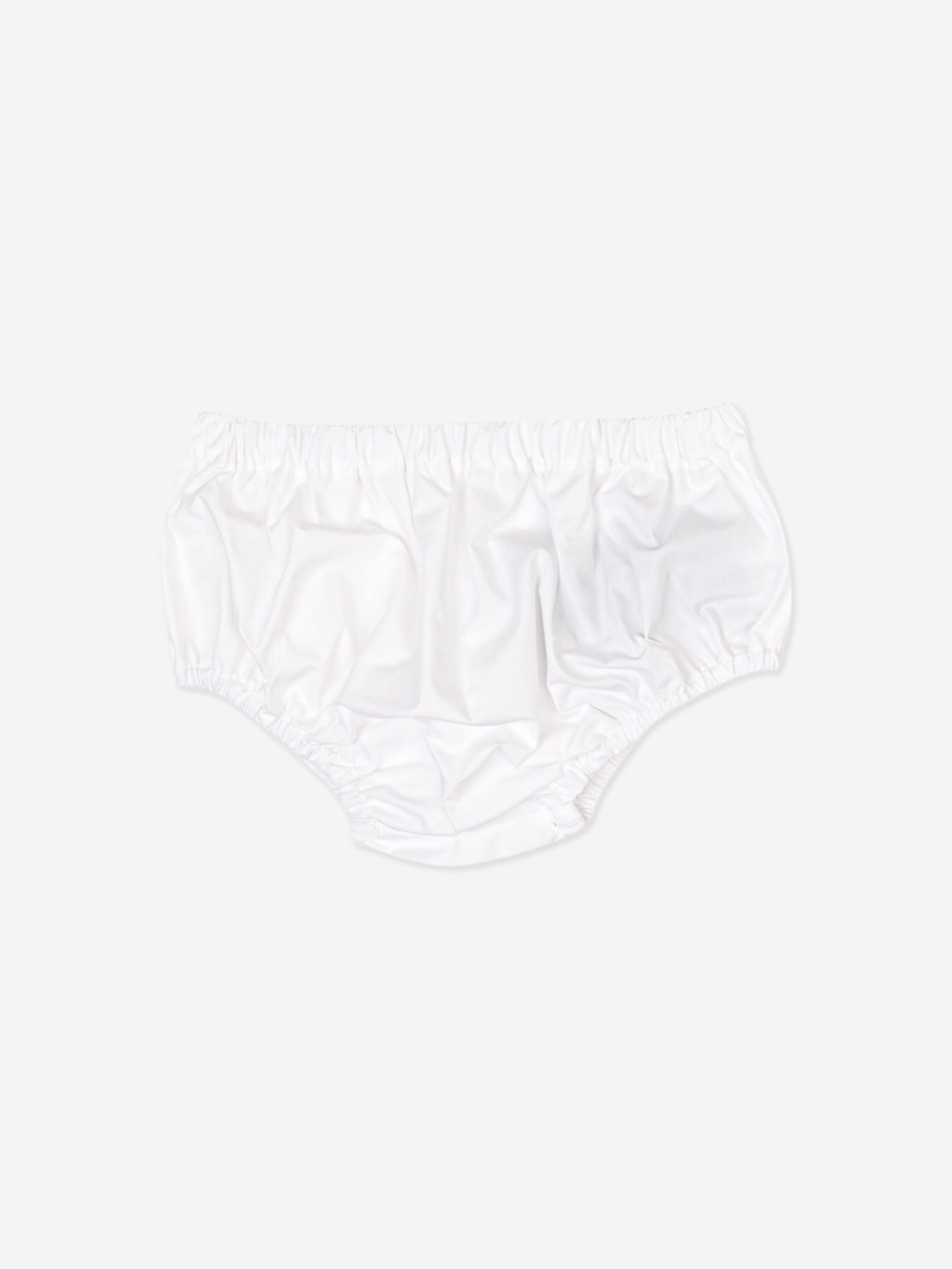 Baby Girls Polo Dress with Knickers in White - Cute Cotton Outfit for Toddler Playdates & Summer Parties