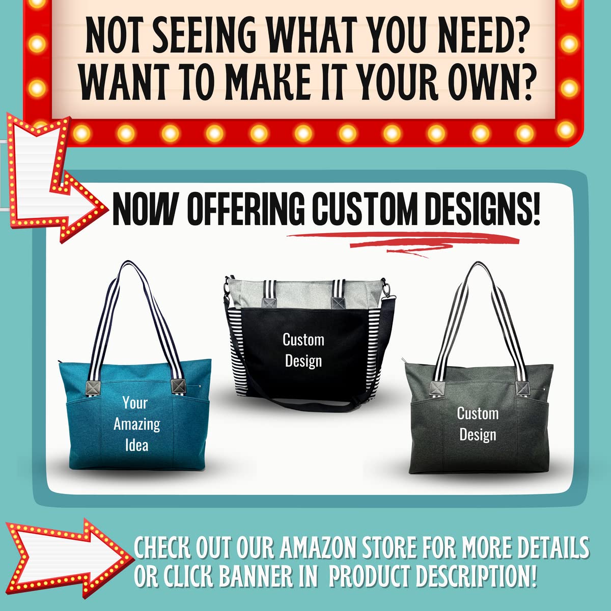Brooke & Jess Designs Large Zippered Inspirational Tote Bags for Women - Christian Gift Ideas - Perfect for Church, Bible Study & Daily Use
