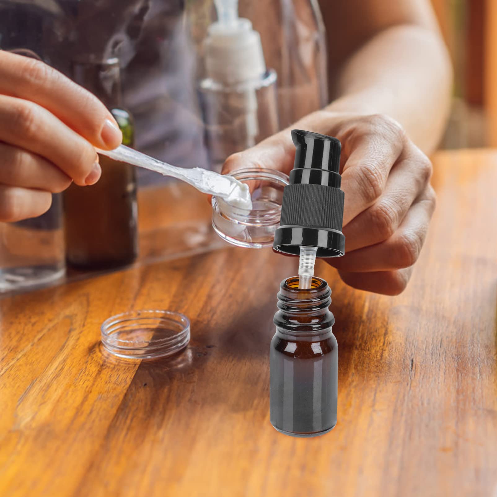 EXCLUZO 10-Pack Glass Essential Oil Spray Bottles with Press Pump - Empty Refillable Dispenser for Beauty, Cosmetic & Aromatherapy - Perfect for DIY Skincare, Hair Care & Home Fragrance