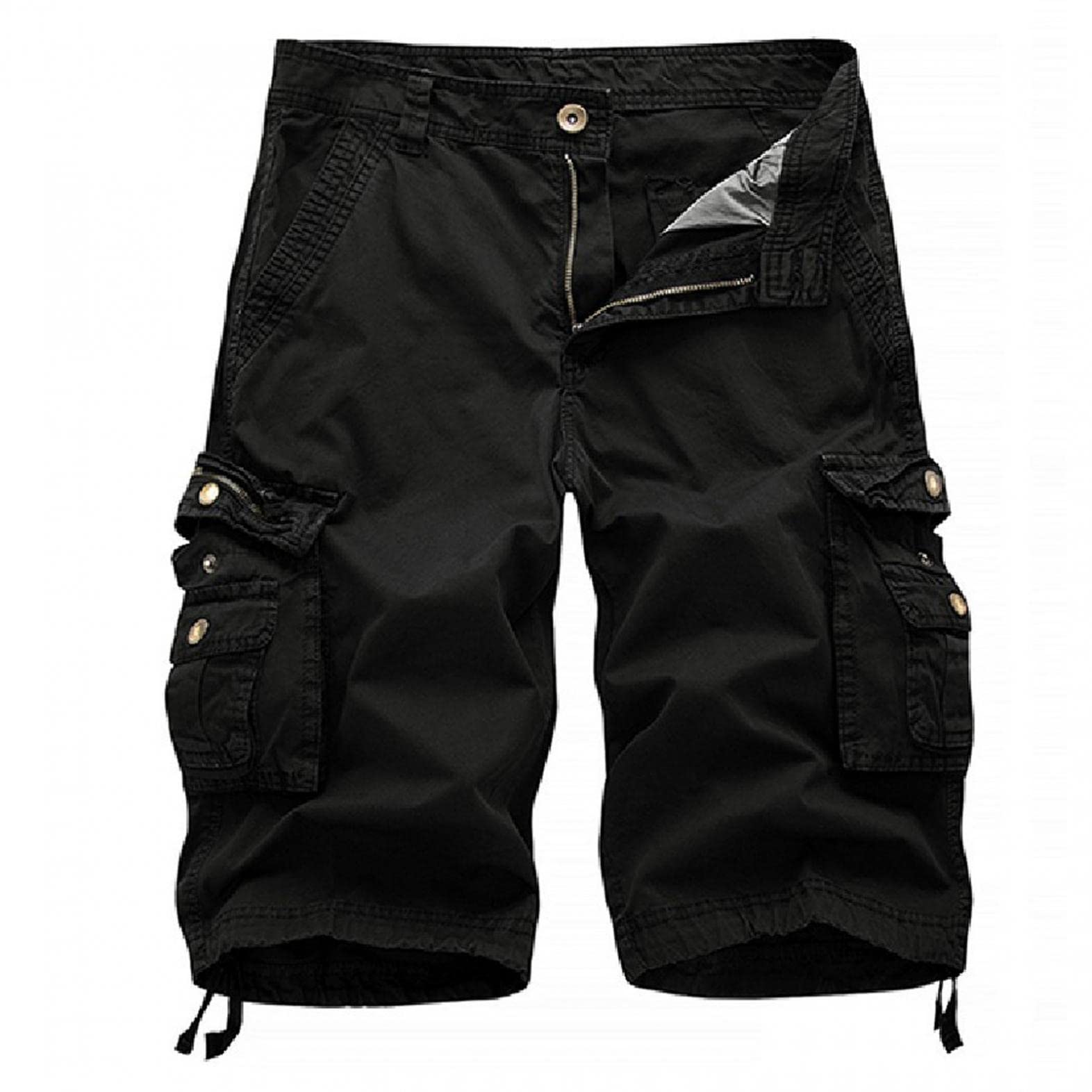 Men's Cargo Shorts with Elastic Waist - Relaxed Fit Multi-Pocket Work Shorts for Outdoor, Casual & Comfort | Perfect for Hiking, Travel & Everyday Wear