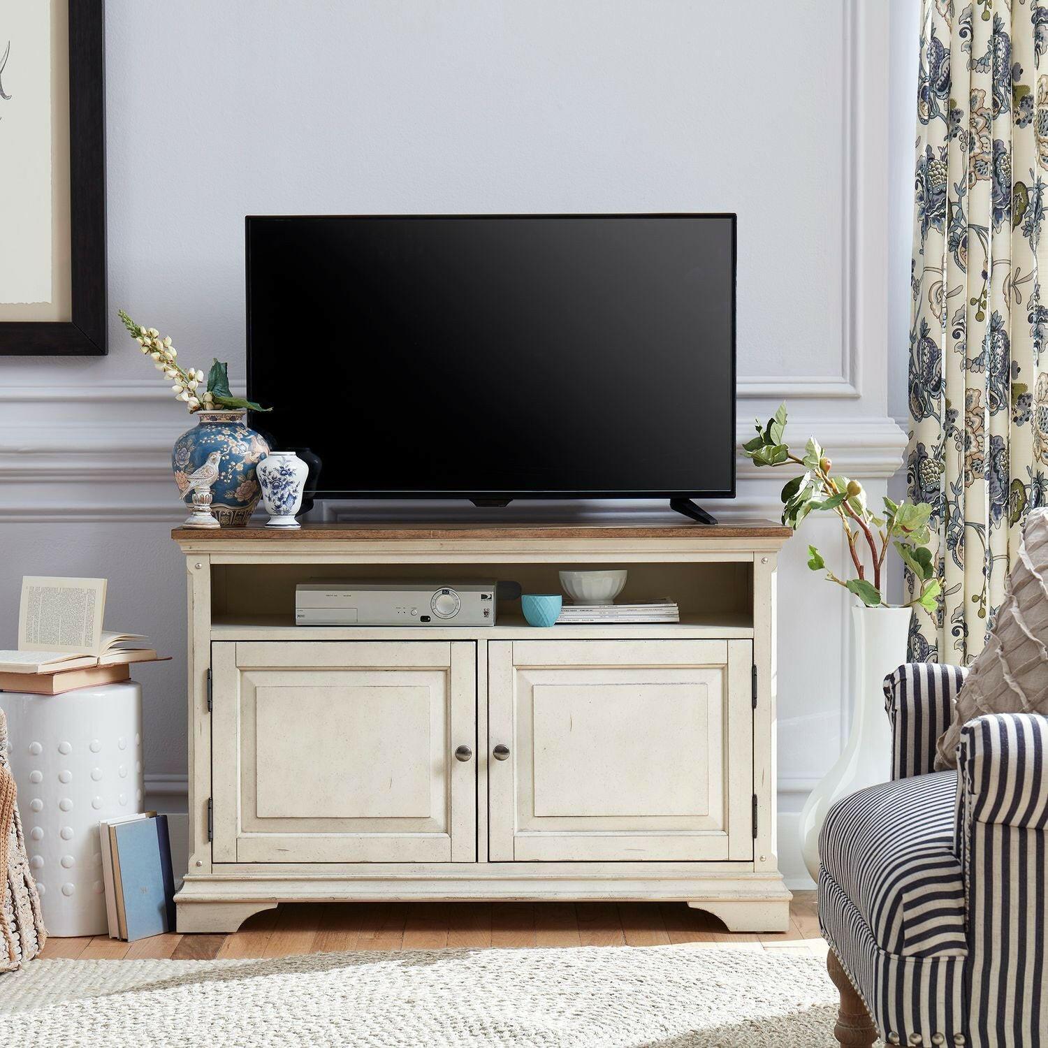 Morgan Creek TV Stand for 46-55 Inch TVs - Modern Entertainment Center with Storage Shelves for Living Room, Bedroom, or Home Theater