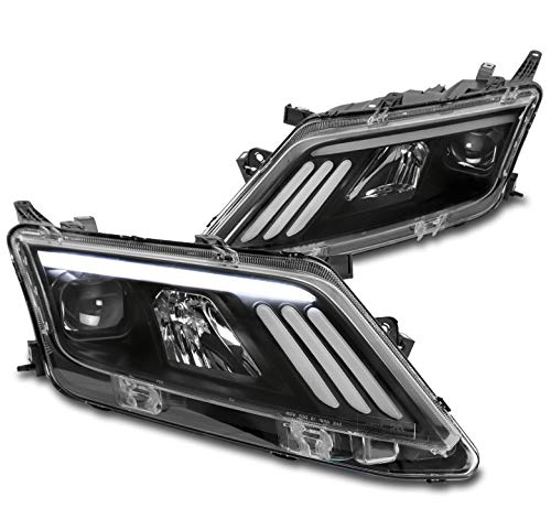 LED Sequential Signal Projector Headlights - Black - Compatible with 2010-2012 Ford Fusion - Upgrade Your Car's Style & Visibility for Night Driving & Custom Look