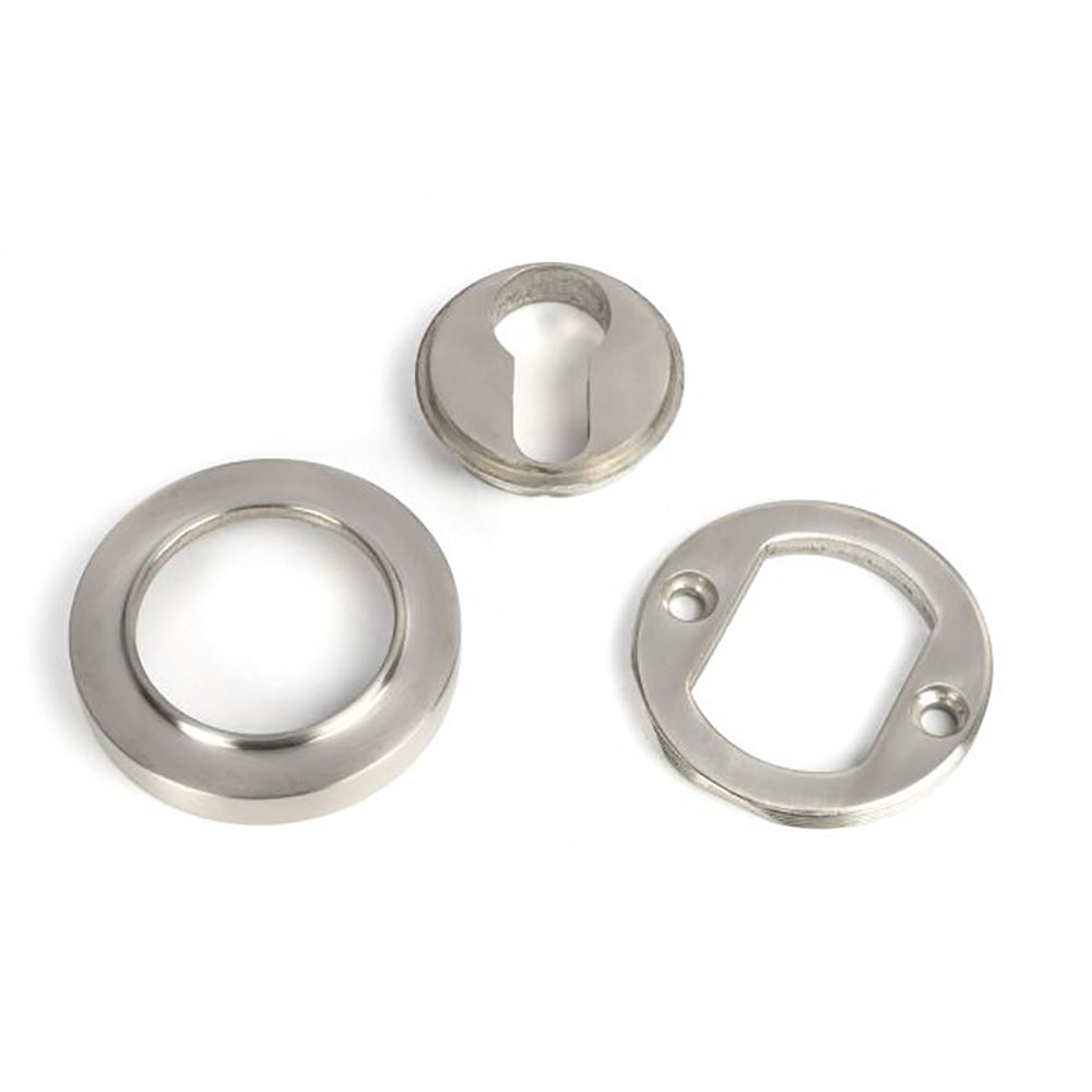 Stainless Steel Satin Finish Round Euro Concealed Escutcheon - Perfect for Modern Bathroom & Kitchen Faucet Installations