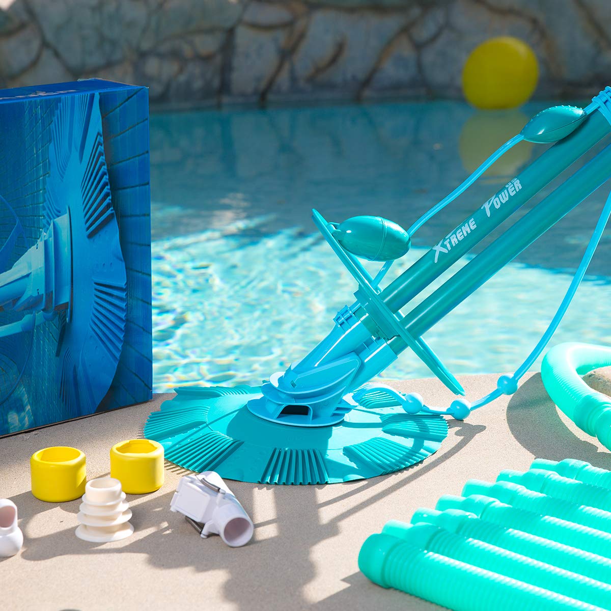 XtremepowerUS Automatic Pool Cleaner Vacuum - High Flow Robotic Pool Vacuum with Hose Set for Inground & Above Ground Pools - Ideal for Leaves, Dirt & Debris Cleaning