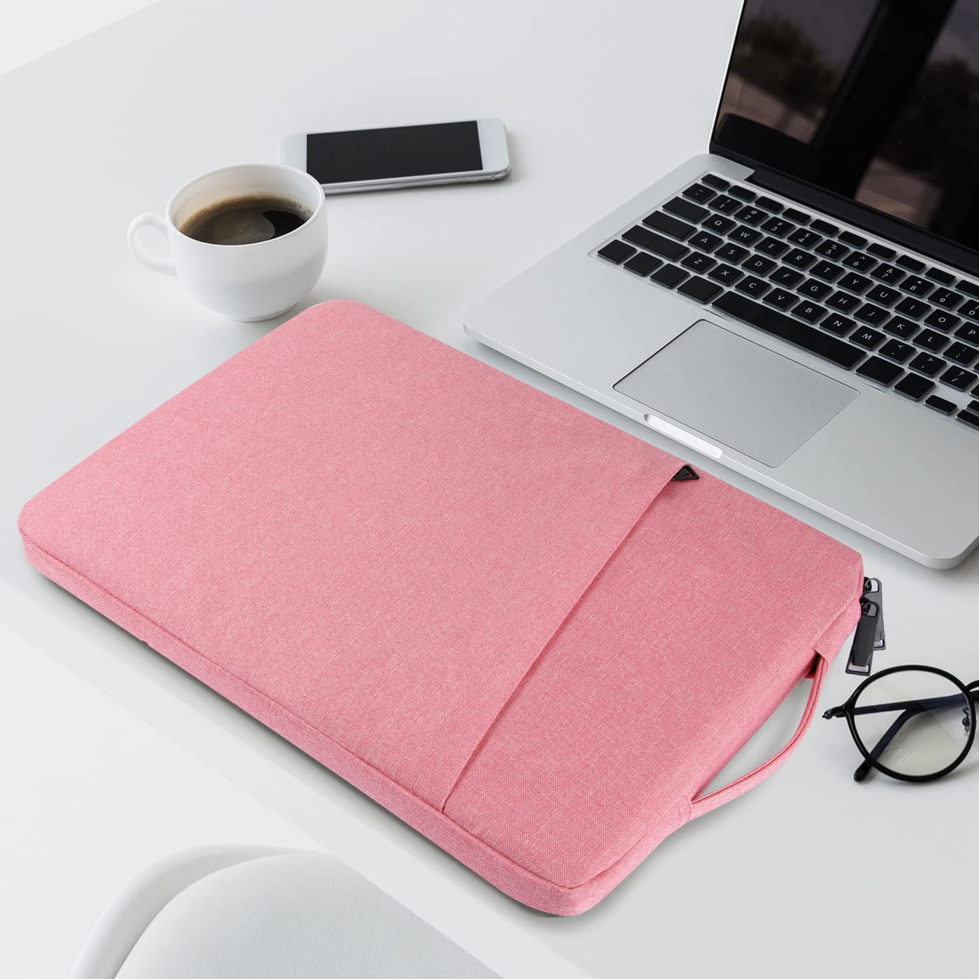 Chelory 13-14 Inch Laptop Sleeve for MacBook Air/Pro - Shockproof & Water Resistant Protective Case for 13.3-14 Inch Laptops, Ultrabooks & Tablets (Pink) - Perfect for Travel, School & Office Use