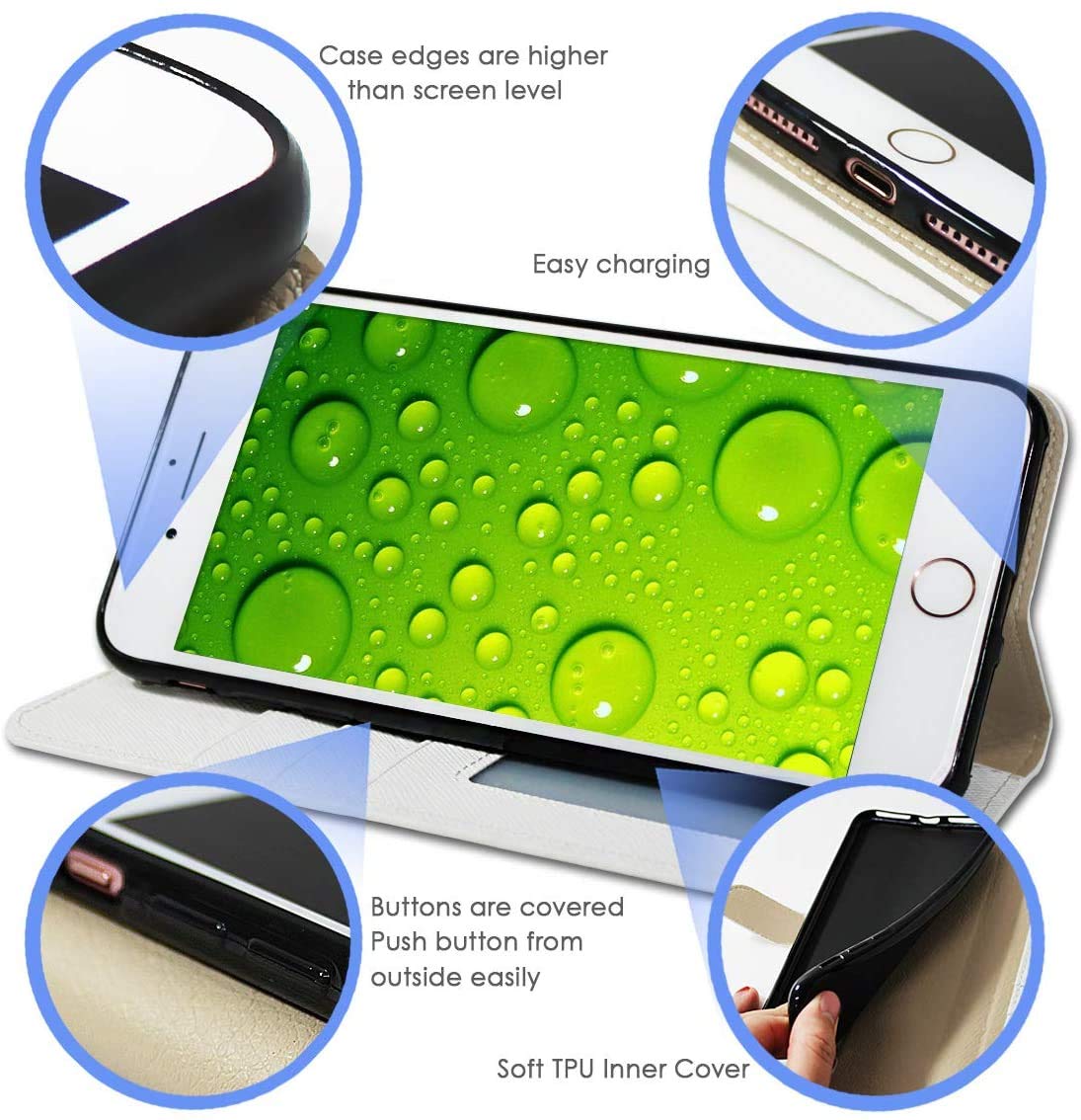 Premium Flip Wallet Case for iPhone 8 Plus/iPhone 7 Plus - Sea Turtle Design - Slim Protective Cover with Card Slots | Perfect for Everyday Use, Travel & Business Meetings