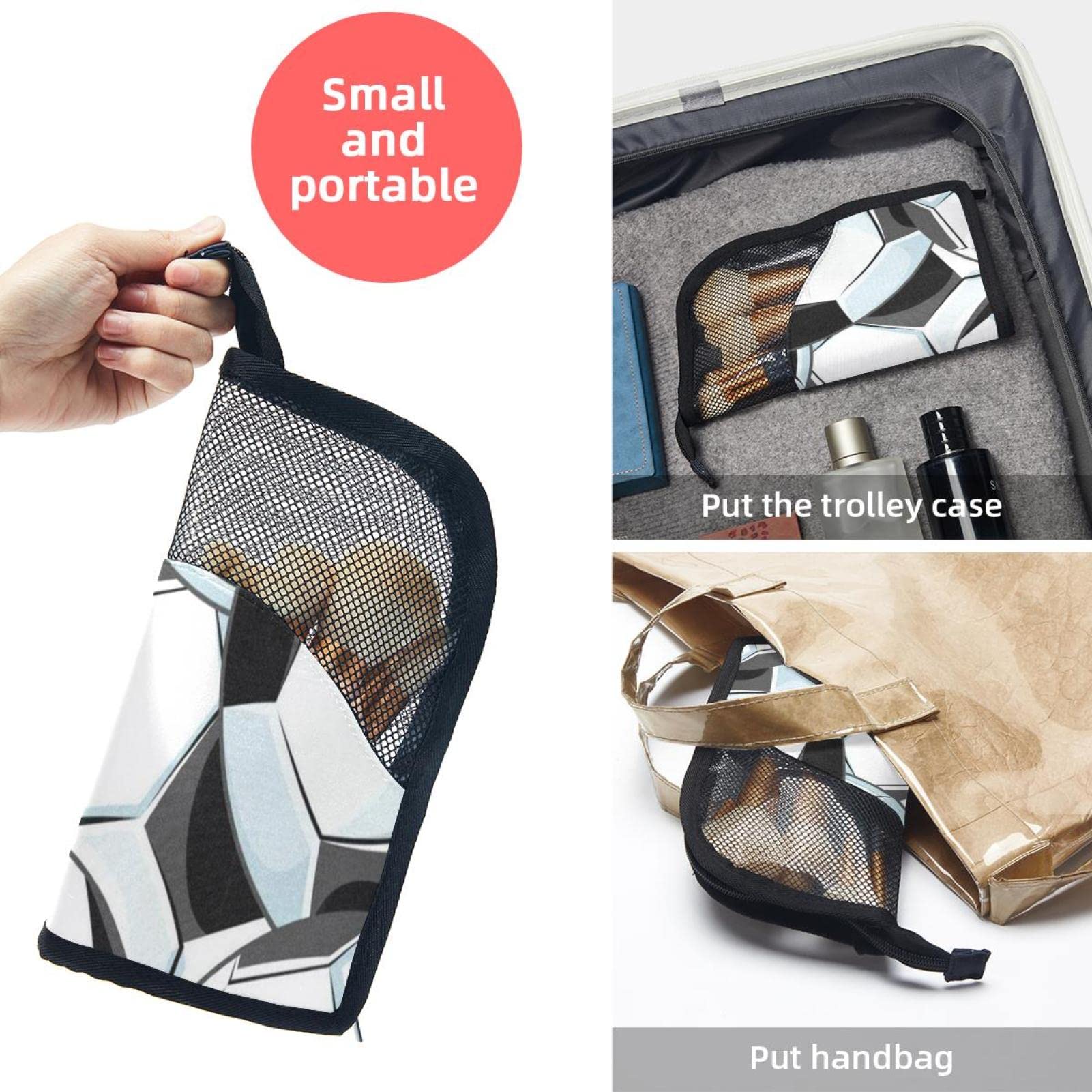 12-Piece Makeup Brush Organizer Bag with Soccer Textured Balls - Portable Cosmetic Brush Holder Case for Travel, Home & Professional Makeup Artists