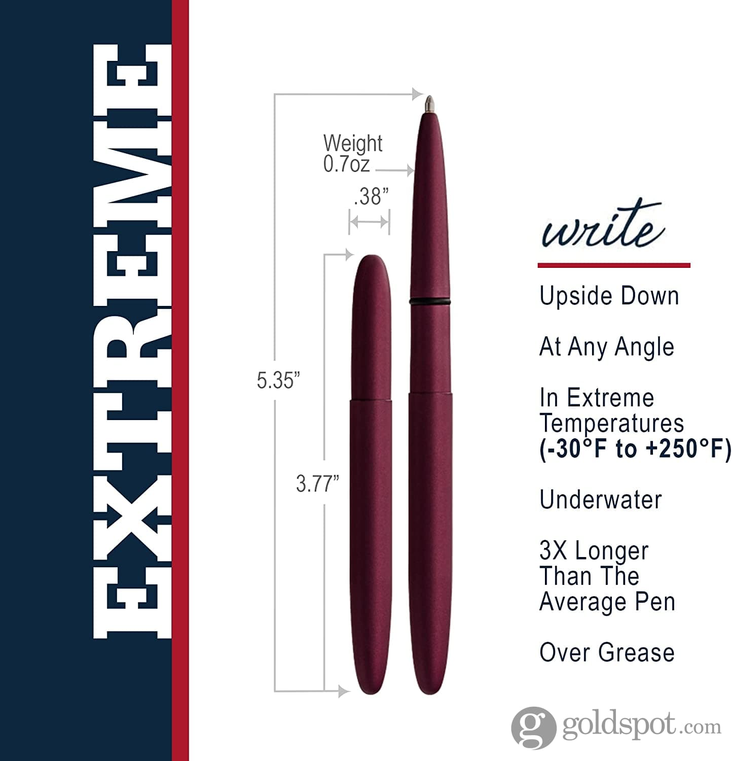 Fisher Space Pen Bullet Ballpoint Pen - Cerakote® Black Cherry Finish - Compact & Refillable for Outdoor, Travel & Everyday Use