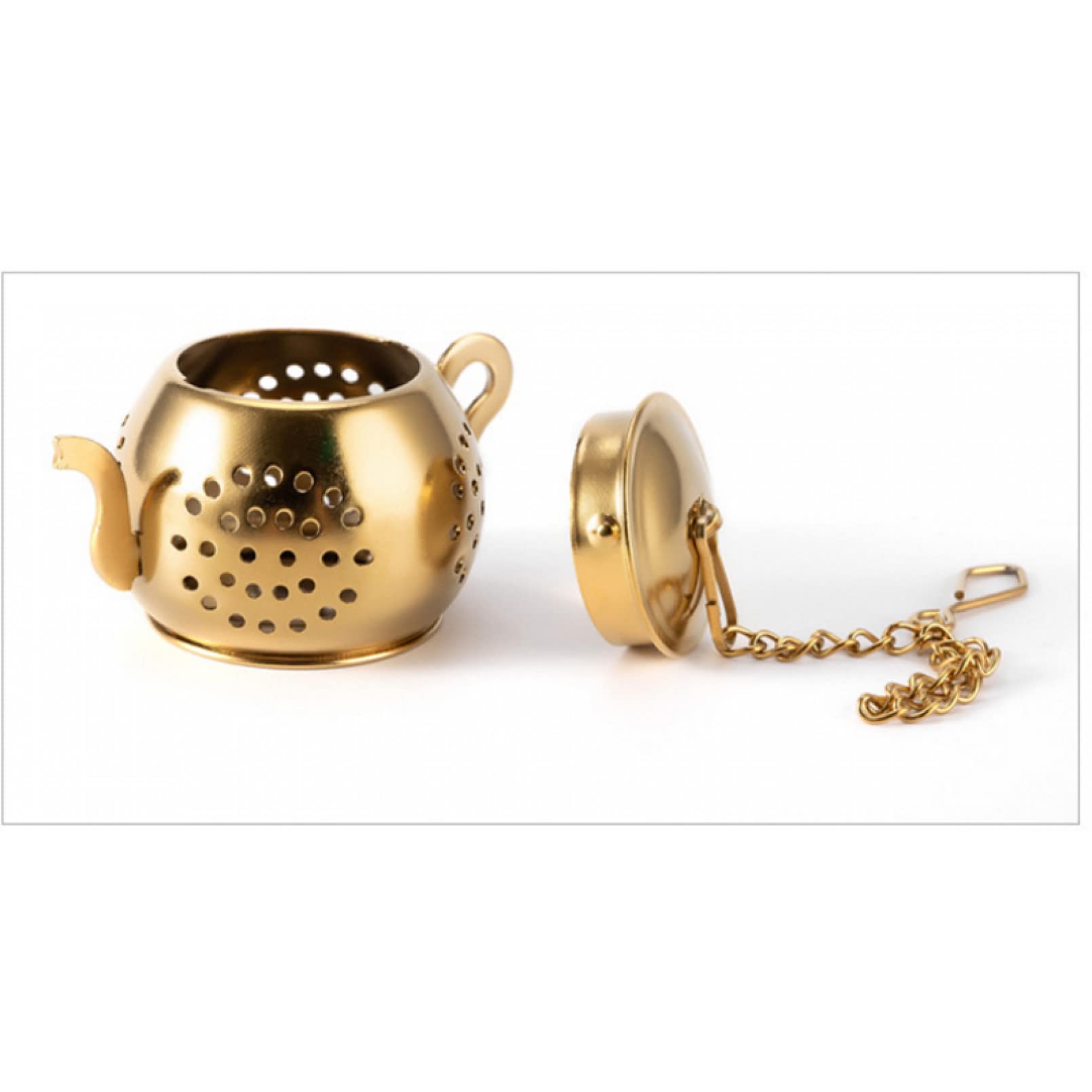 Stainless Steel Teapot-Shaped Tea Strainer with Pendant - 304 Reusable Mesh Filter for Loose Leaf Tea, Herbs & Spices - Perfect for Home, Kitchen & Tea Ceremonies