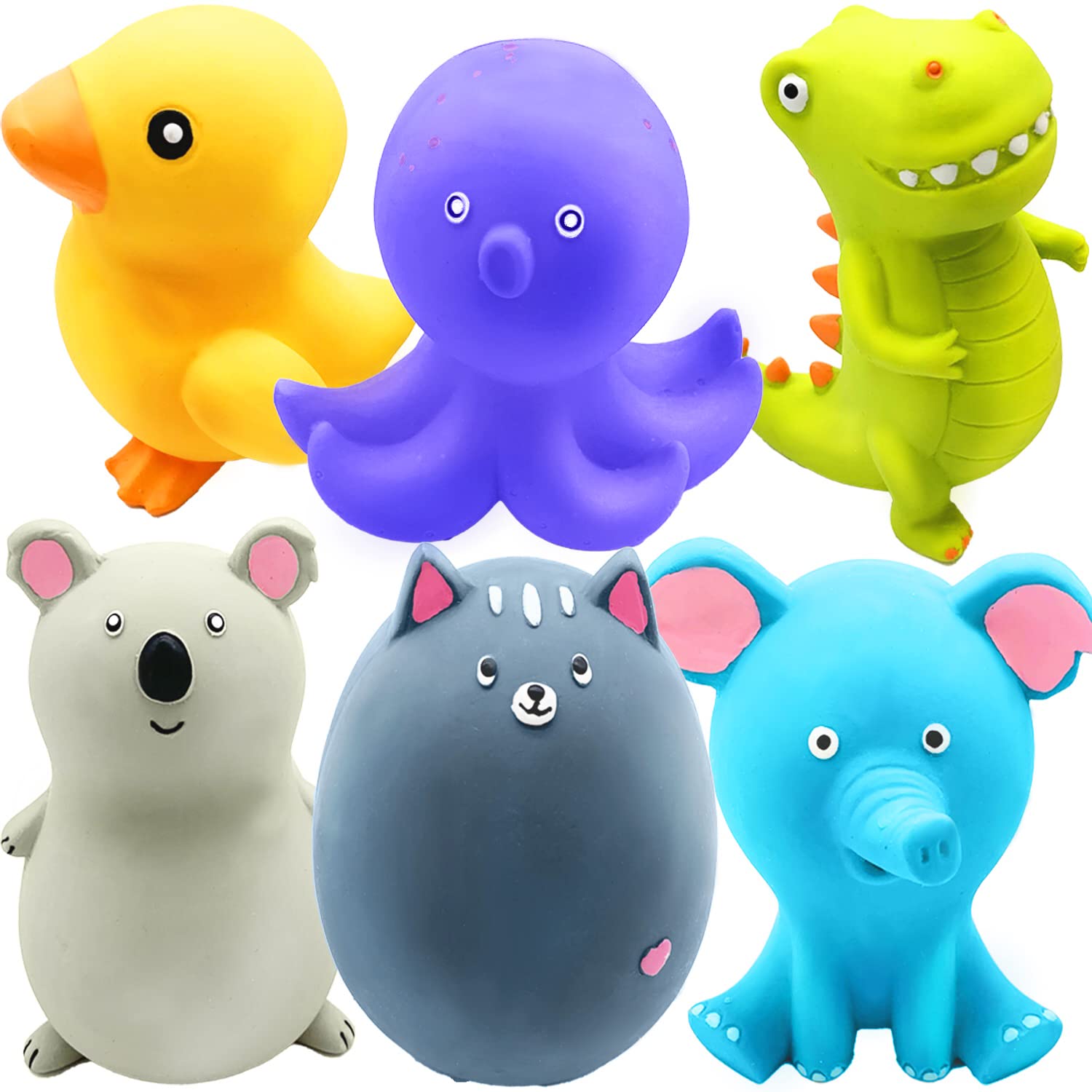 4 Inch Latex Dog Squeaky Toys - 6 Pack Soft Rubber Chew Toys for Small & Medium Dogs, Puppy Teething & Play - Durable Fetch Ball for Indoor/Outdoor Fun - Perfect for Training, Boredom Relief & Bonding Time