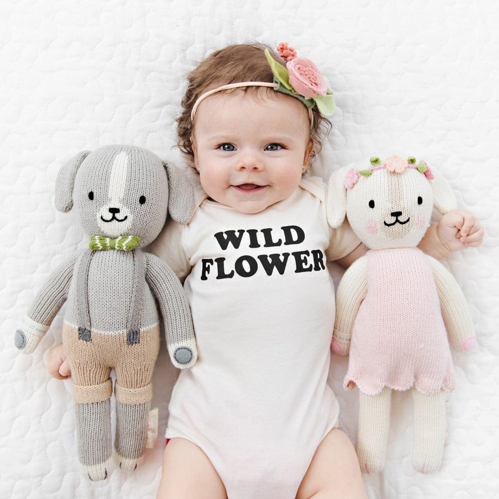Cuddle+Kind Charlotte the Dog Plush Toy - Handmade Organic Cotton Stuffed Animal for Kids & Adults | Perfect for Gifts, Nursery Decor, and Comfort Companionship