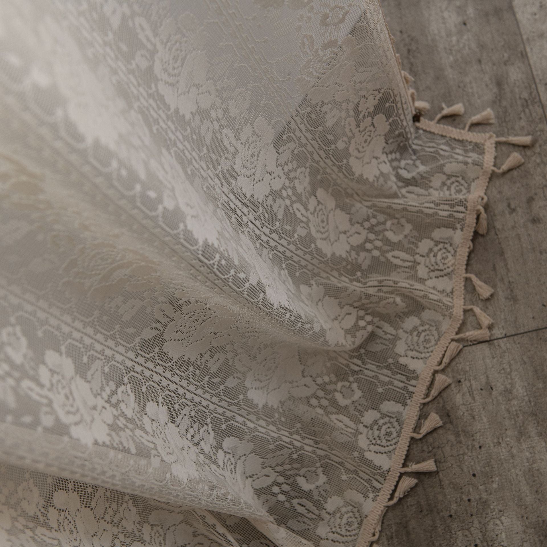 Rosa White Hollow Floral Grommet Sheer Custom Curtains - Elegant Window Treatments for Living Room, Bedroom & Home Decor