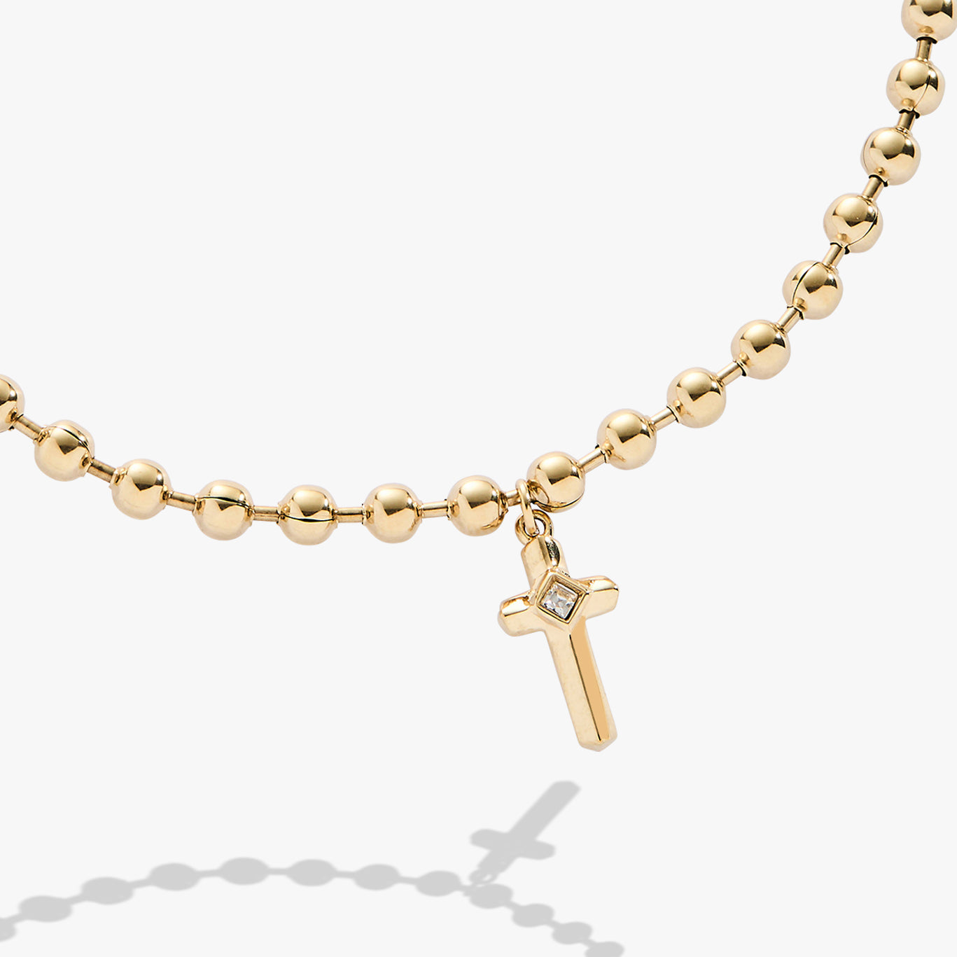 Trendy Cross Ball Chain Bracelet for Women - Stylish Religious Jewelry Gift for Everyday Wear & Special Occasions
