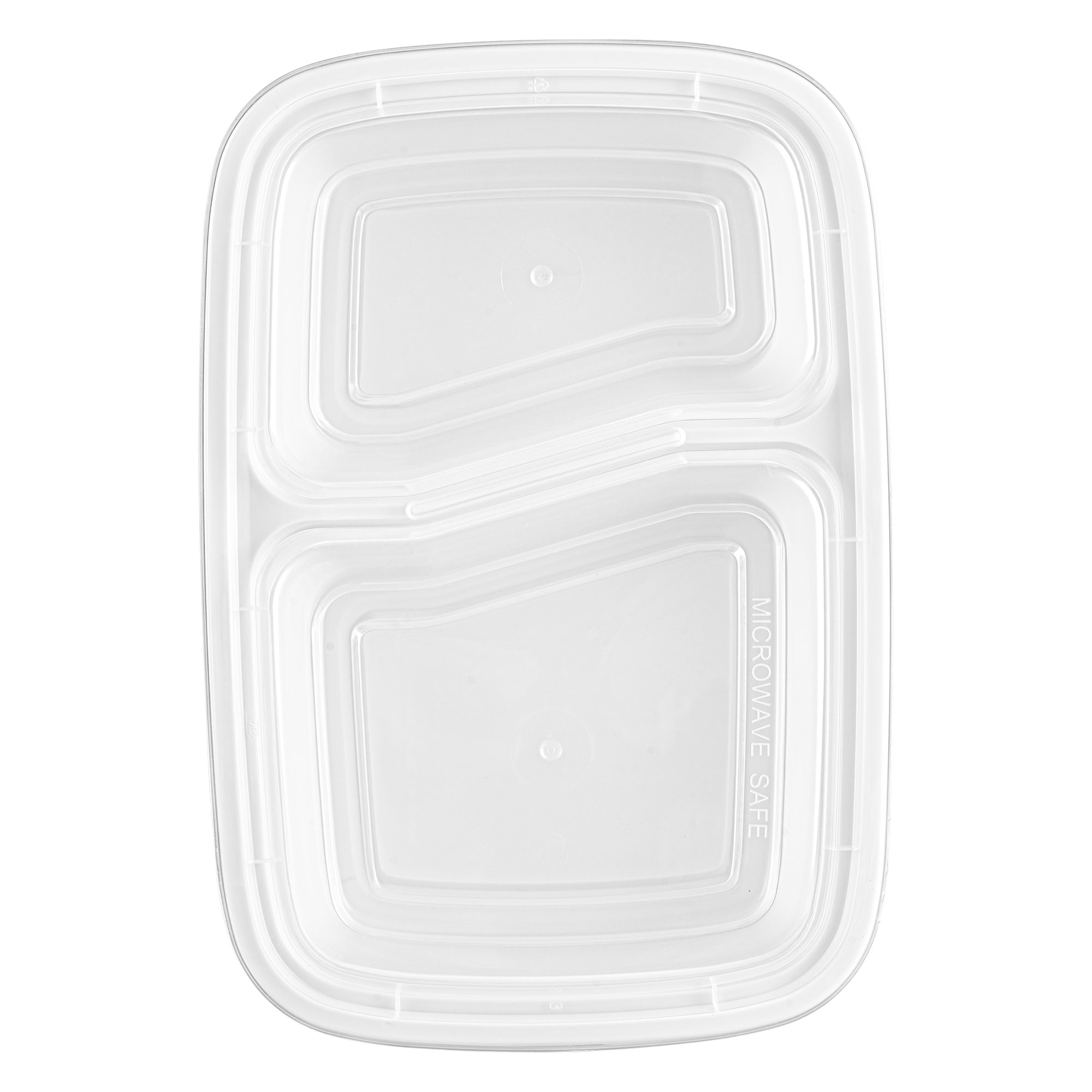32 oz White Plastic 2-Compartment Food Storage Containers with Clear Lids - Microwave Safe, BPA Free (8.75
