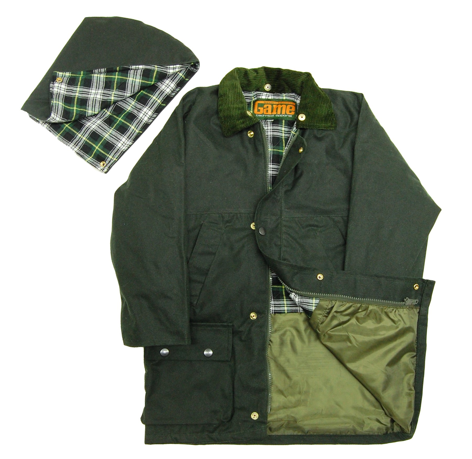 Kids Quilted Wax Jacket - Olive (Age 15/34