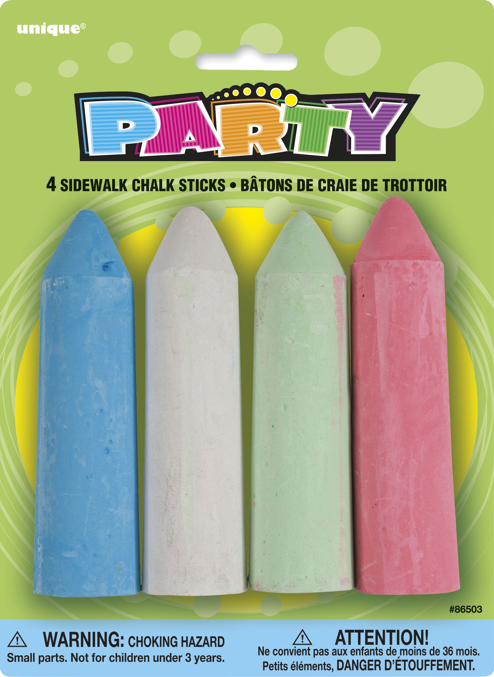 Colorful Sidewalk Chalk Party Favors - 4-Piece Assorted Set for Kids Outdoor Fun, Birthday Gifts & Summer Activities