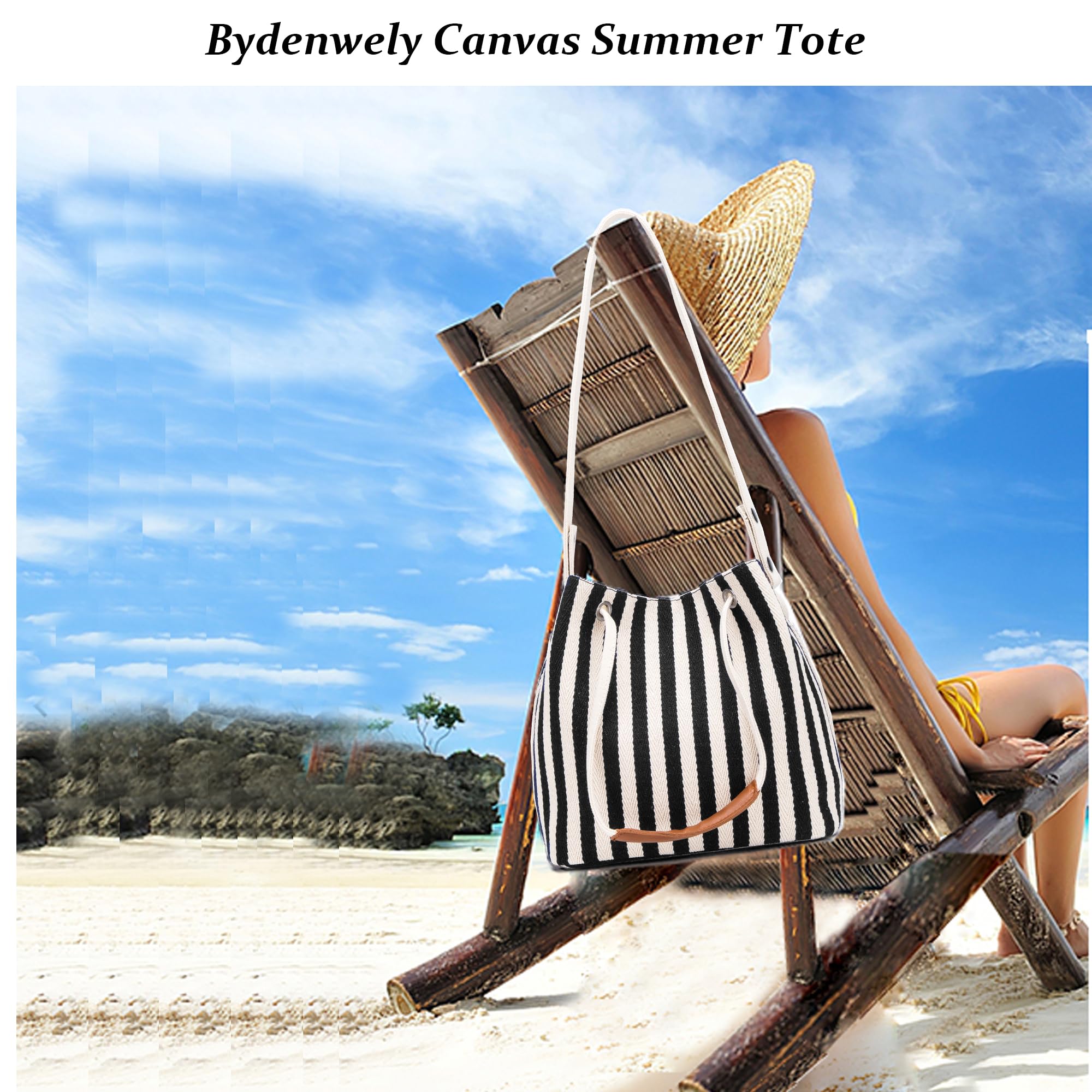 BYDENWELY Women's Canvas Tote Bag - Small & Medium Size Shoulder Bag for Work, Travel & Beach | Lightweight Everyday Purse for Office, Shopping & Vacation