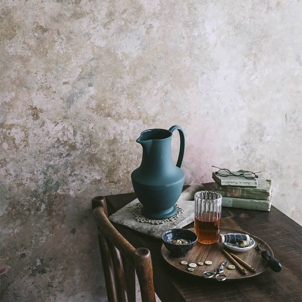 Handcrafted Artisan Stoneware Pitcher - Elegant Teal Blue Ceramic Water Jug for Kitchen, Dining Table & Home Decor | Perfect for Serving Beverages, Displaying Flowers, or as a Rustic Centerpiece