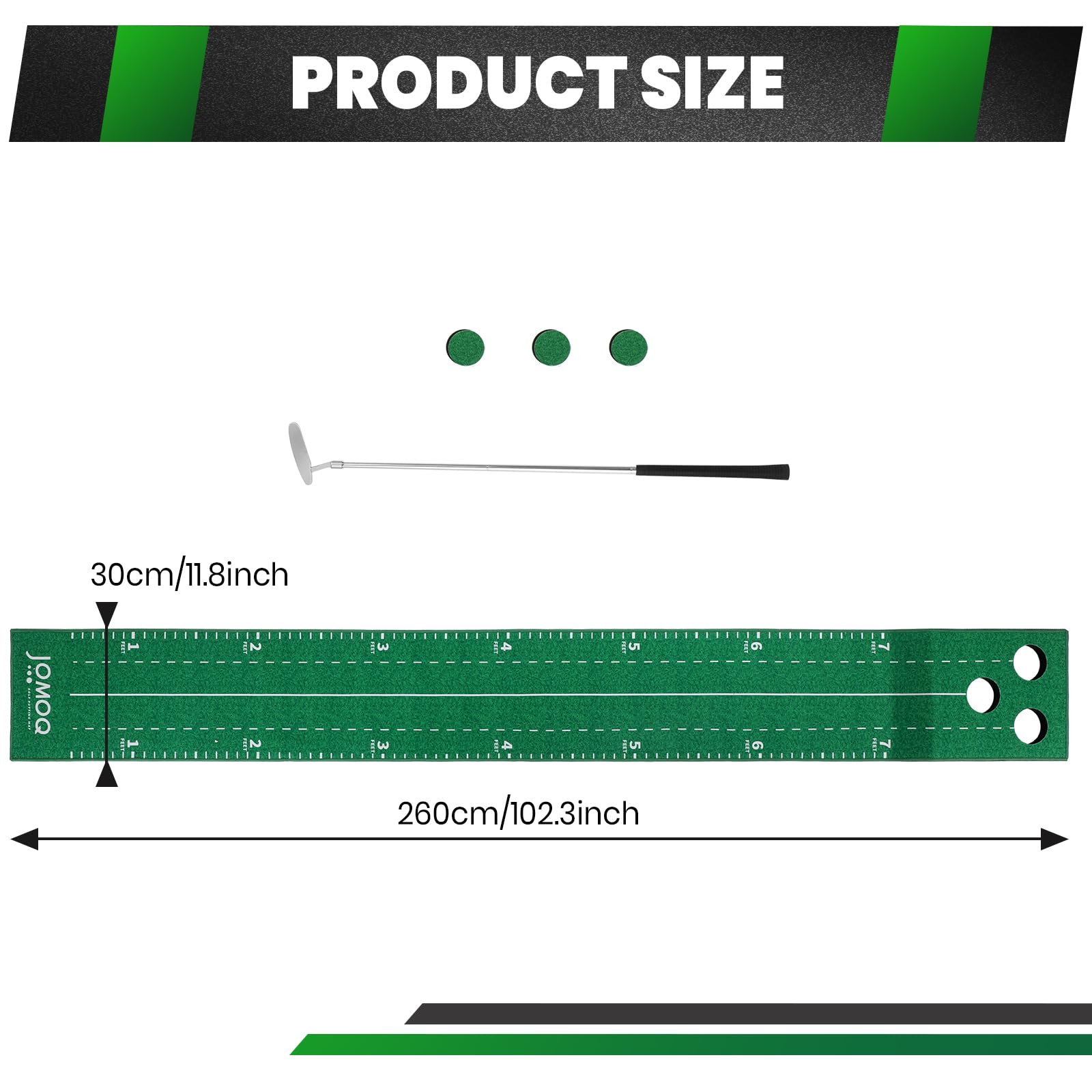 Premium Indoor/Outdoor Golf Putting Green Mat with Putter & Golf Pong Game Set - Practice Training Equipment for Men & Women - Perfect Gift for Christmas & New Year - Ideal for Home Office, Backyard & Indoor Golf Practice