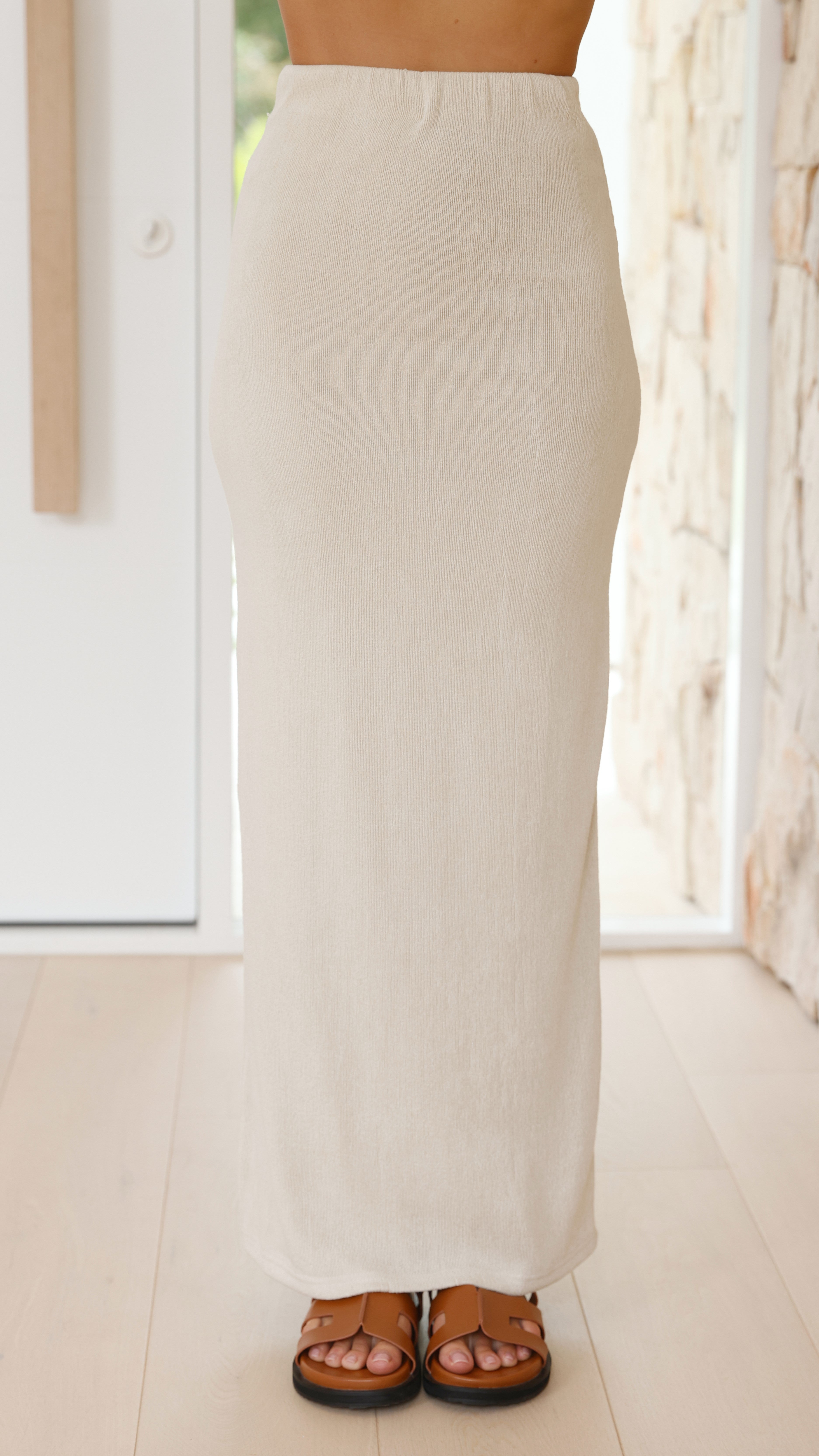 Kahili Maxi Skirt in Oat - Flowy Boho Long Skirt for Women | Perfect for Beach Vacations, Summer Outfits & Boho Fashion