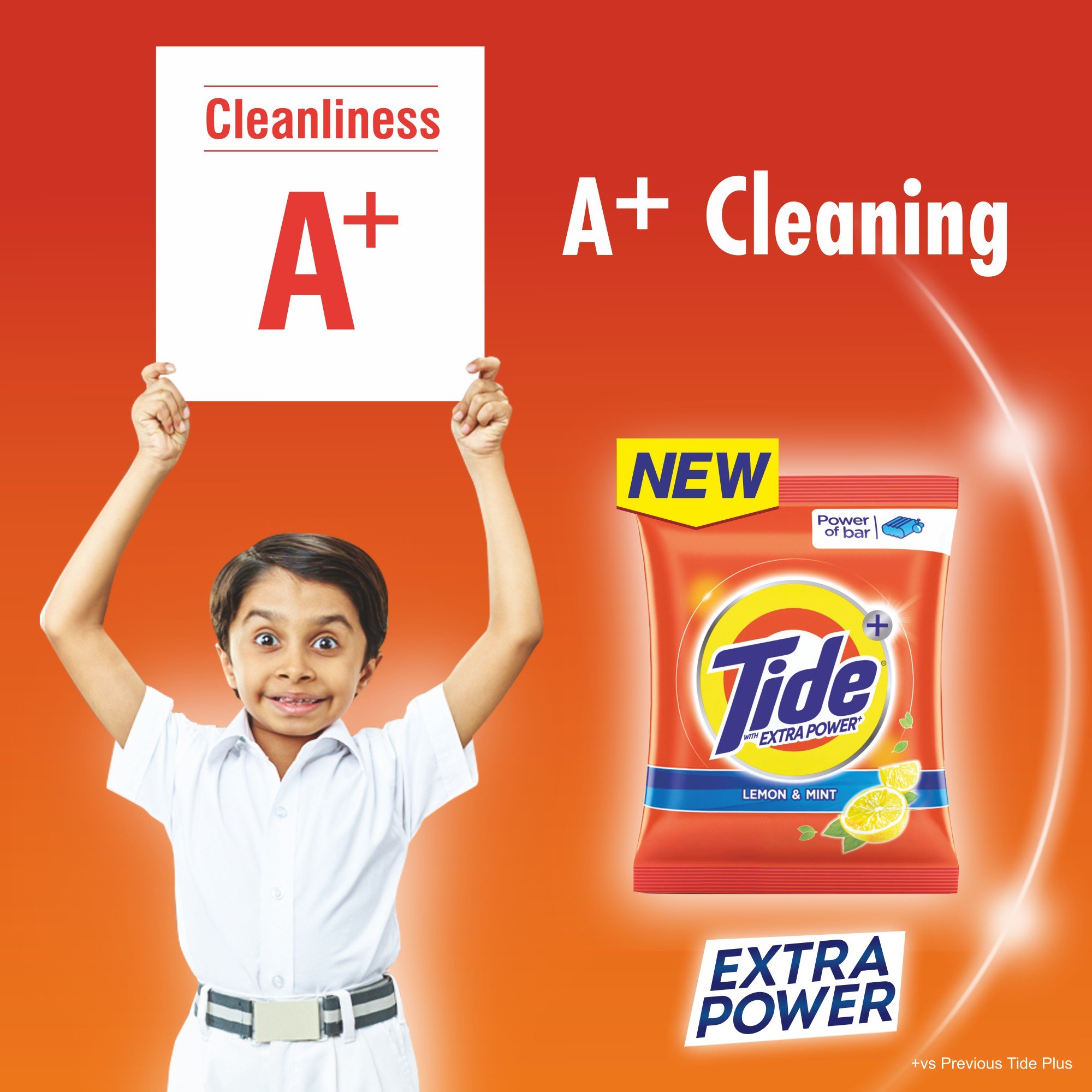 Tide Plus Extra Power Laundry Detergent Powder - 2kg (Lemon Mint Scent) | Deep Cleaning for Tough Stains | Ideal for Family Laundry & Sports Gear