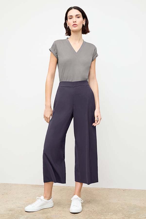Elena Travel Culotte Pants - OrigamiTech Wrinkle-Free Cool Charcoal for Women | Perfect for Business Trips & Casual Outings