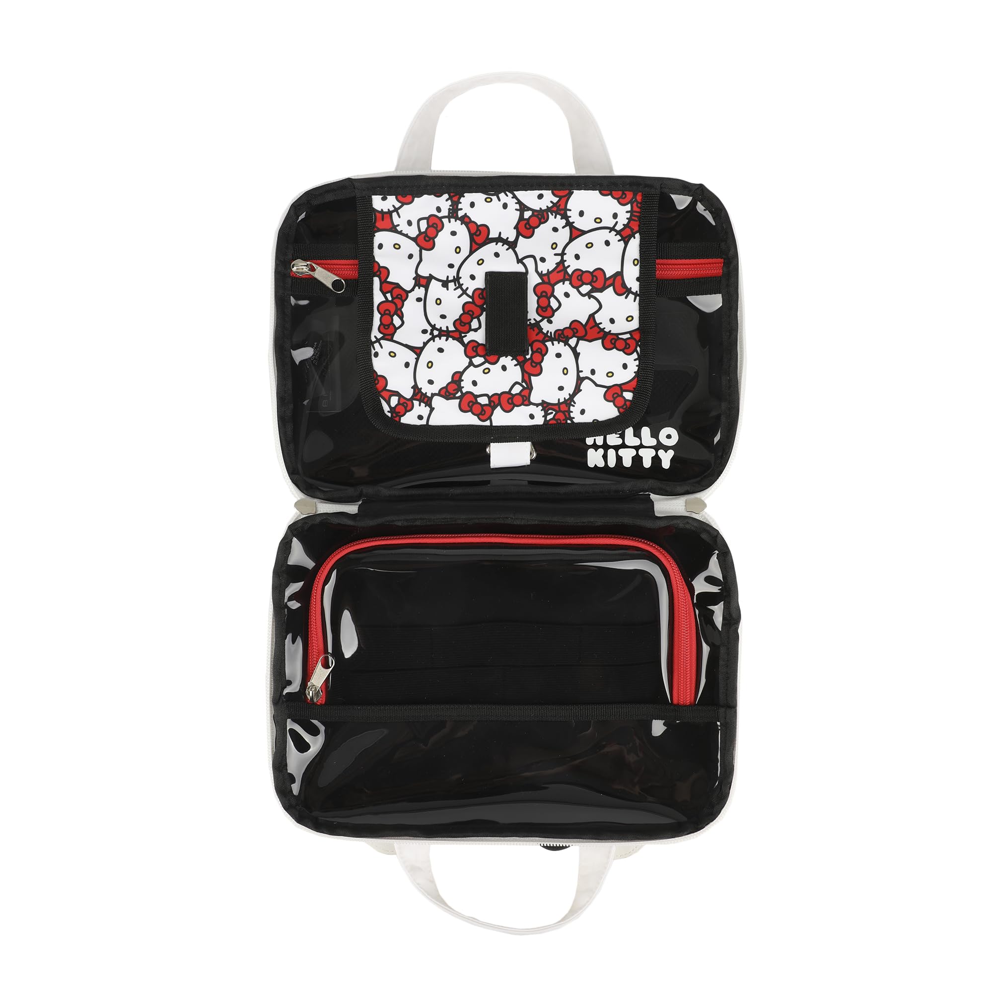 Hello Kitty Foldable Hanging Toiletry Bag for Travel - 3D Bow Cosmetic Organizer | Perfect for Vacation, Gym & College Dorm Organization