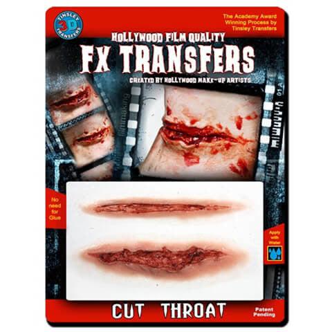 Tinsley Transfers Cut Throat 3D FX Transfers - Medium Size for Special Effects Makeup & Halloween Costumes