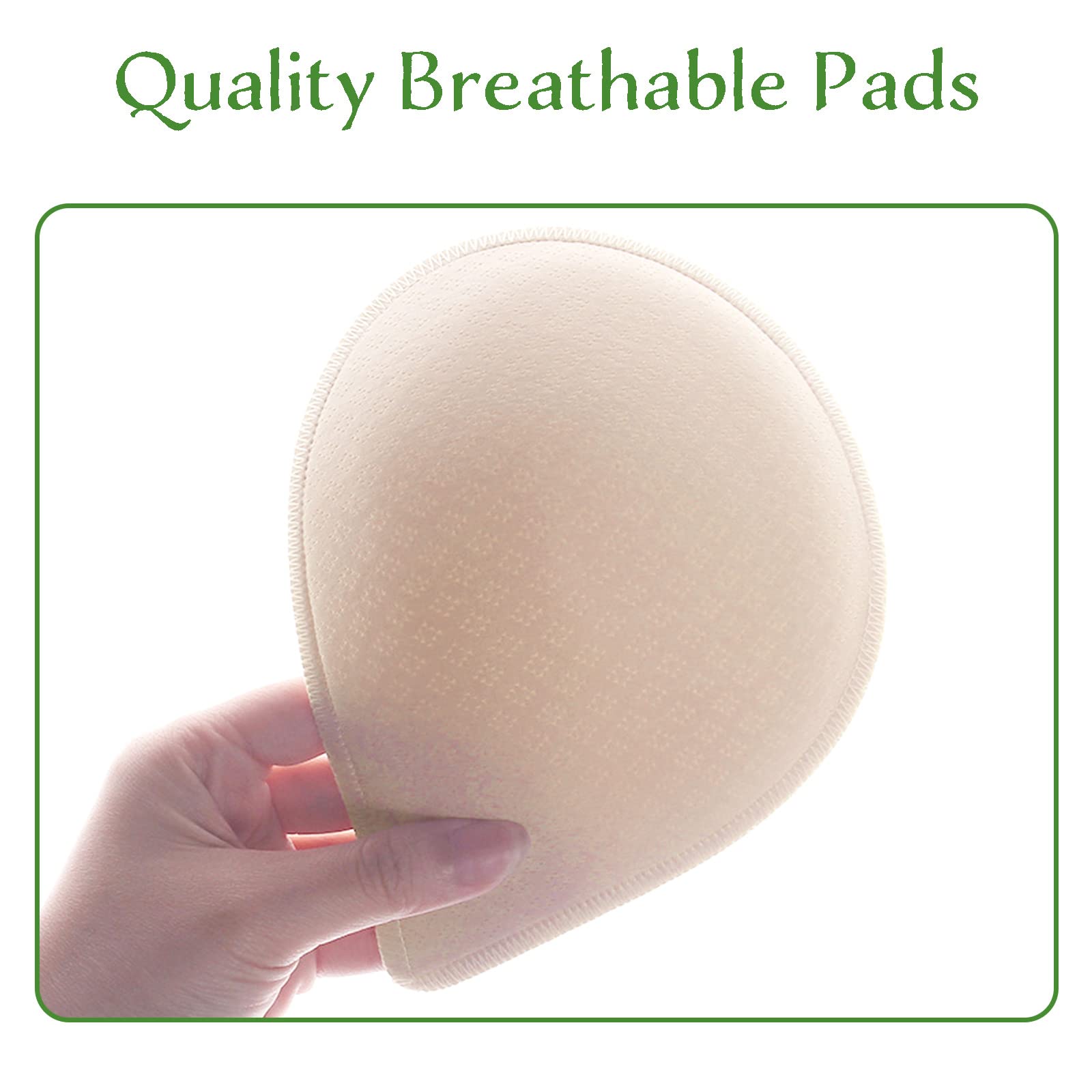 KOOAAICCHI Removable Latex Bra Pads for Women - Comfortable Inserts for Sports Bras & Swimsuits | Perfect for Gym, Yoga, Swimming & Active Wear
