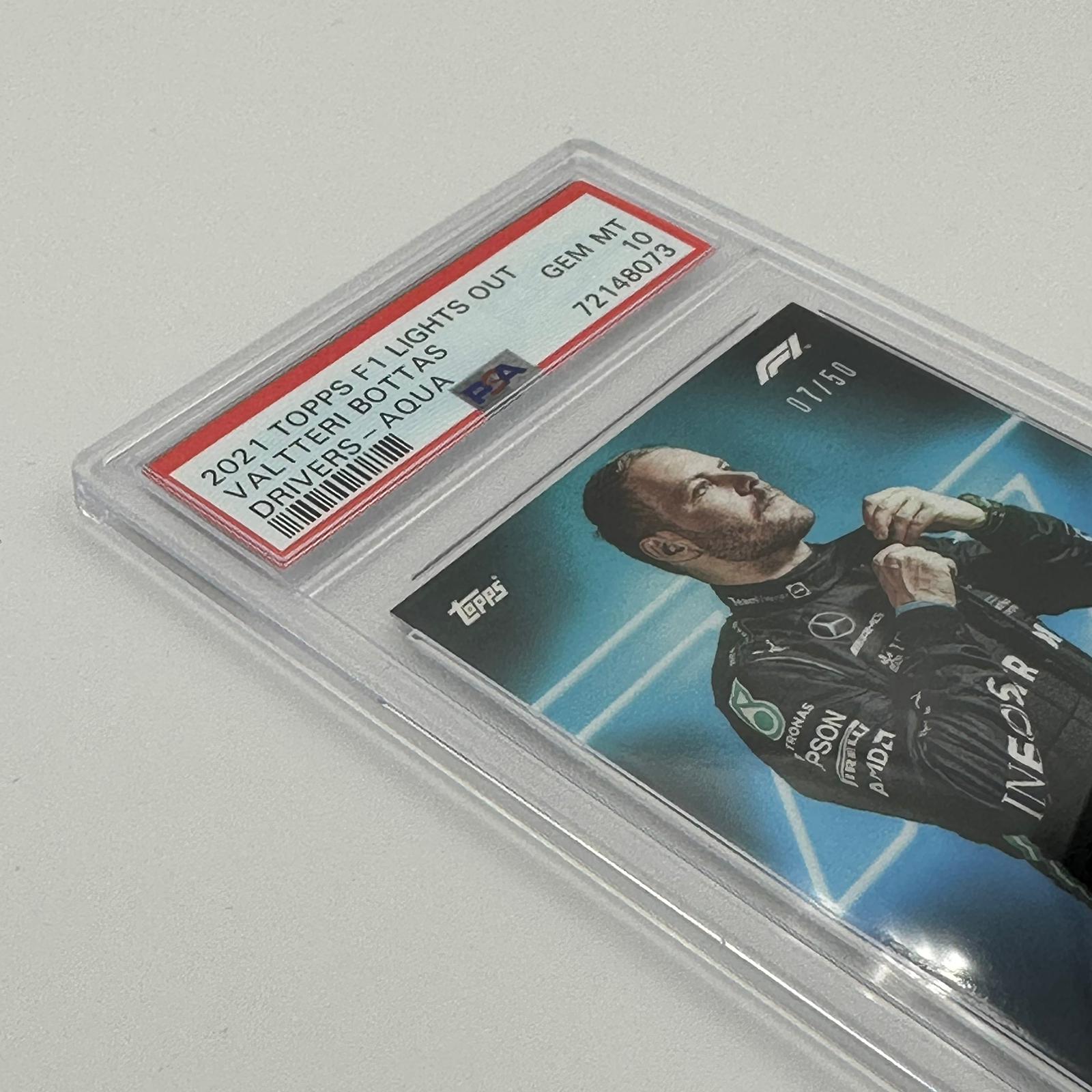 PSA 10 Graded 2007 Valtteri Bottas 50th Anniversary Aqua Parallel Racing Card - Rare Collectible for F1 Memorabilia Fans & Sports Card Investors (Perfect for Display, Trading, or Investment)