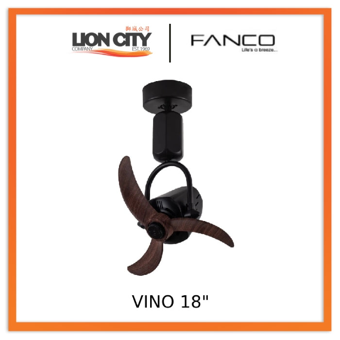 Fanco Vino 18 DC Wall/Corner Fan with Remote Control - Ultra Quiet, Energy Efficient Ceiling Fan for Bedroom, Living Room & Office - Modern White Design with 3 Speeds & Reversible Airflow