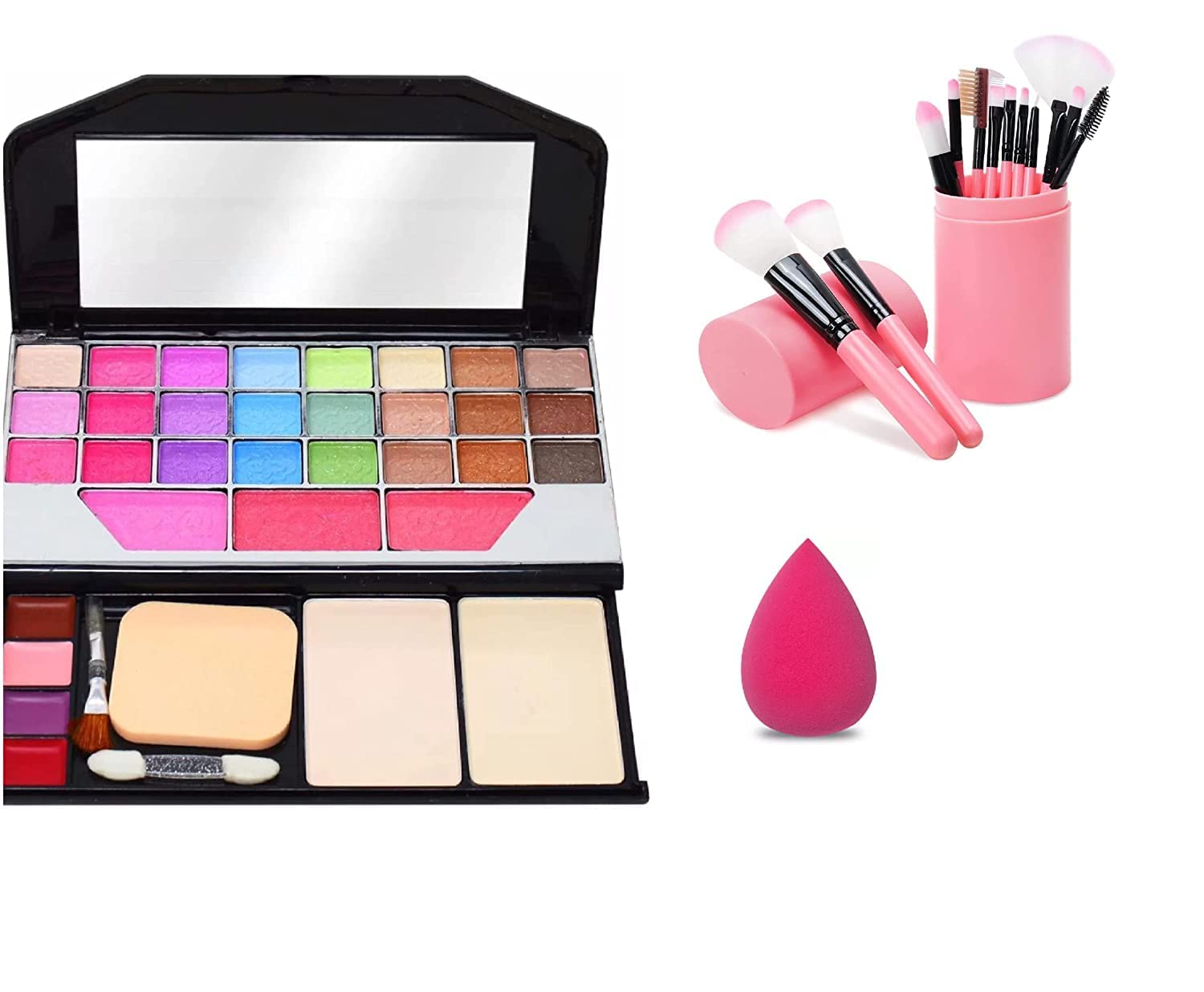 MASTADI Professional Face Makeup Combo Kit - TYA 6155 Makeup Set with 10-Piece Brush Set & Beauty Blender | Complete Cosmetic Collection with Storage Box | Perfect for Makeup Artists, Beginners & Daily Beauty Routine