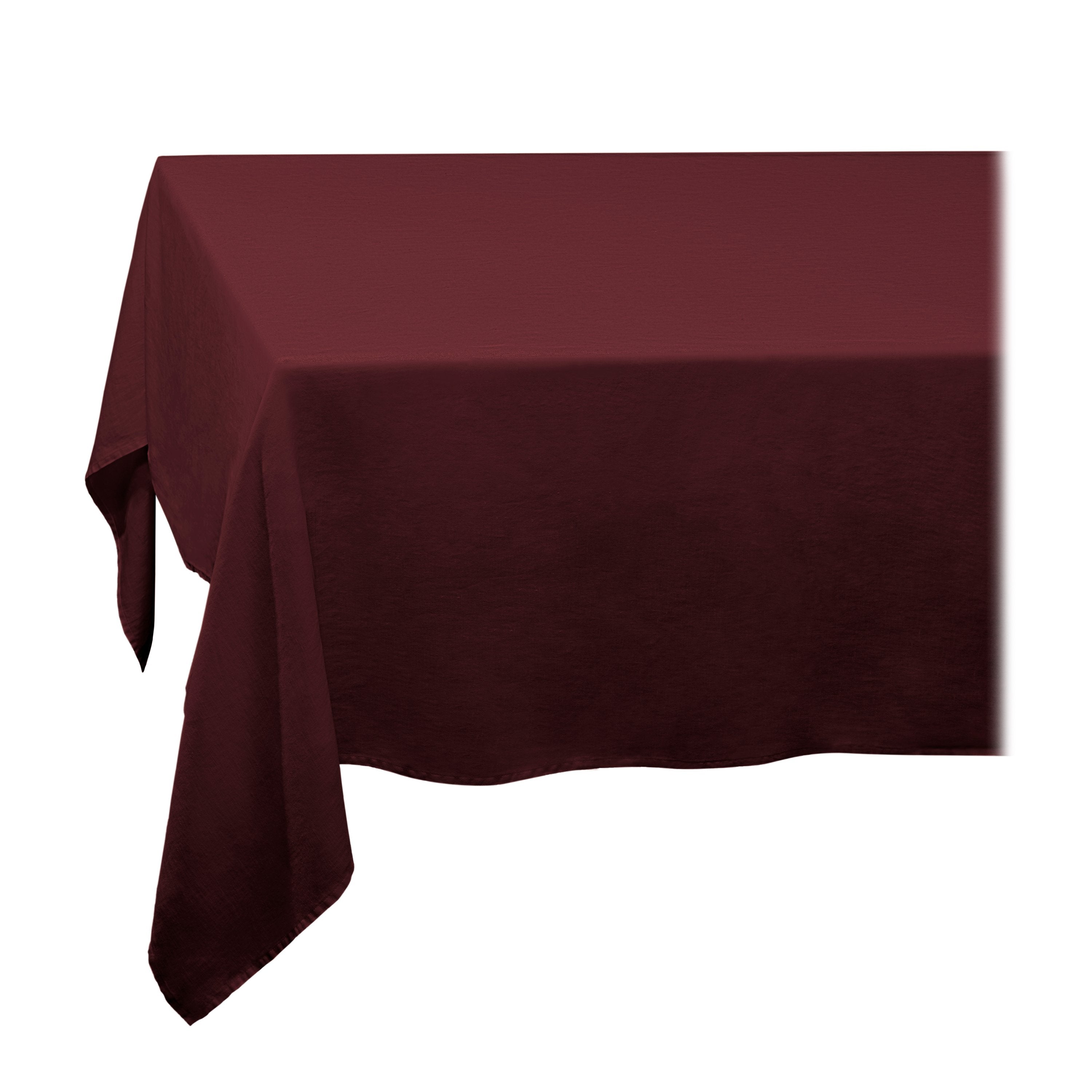 Premium Linen Sateen Tablecloth for Dining - Elegant Wine Color Washable Table Cover for Formal Dinner, Wedding, Party & Home Decor