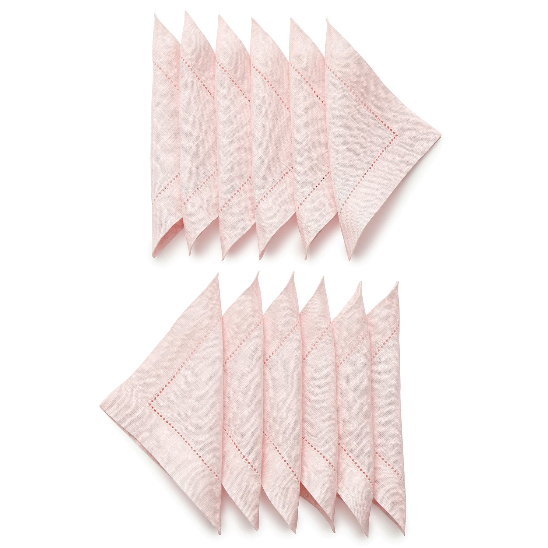 Premium Classic Hemstitch Cocktail Napkins - Set of 12 White Linen Drink Napkins for Parties, Weddings & Elegant Dining - Absorbent & Decorative Tableware Accessories