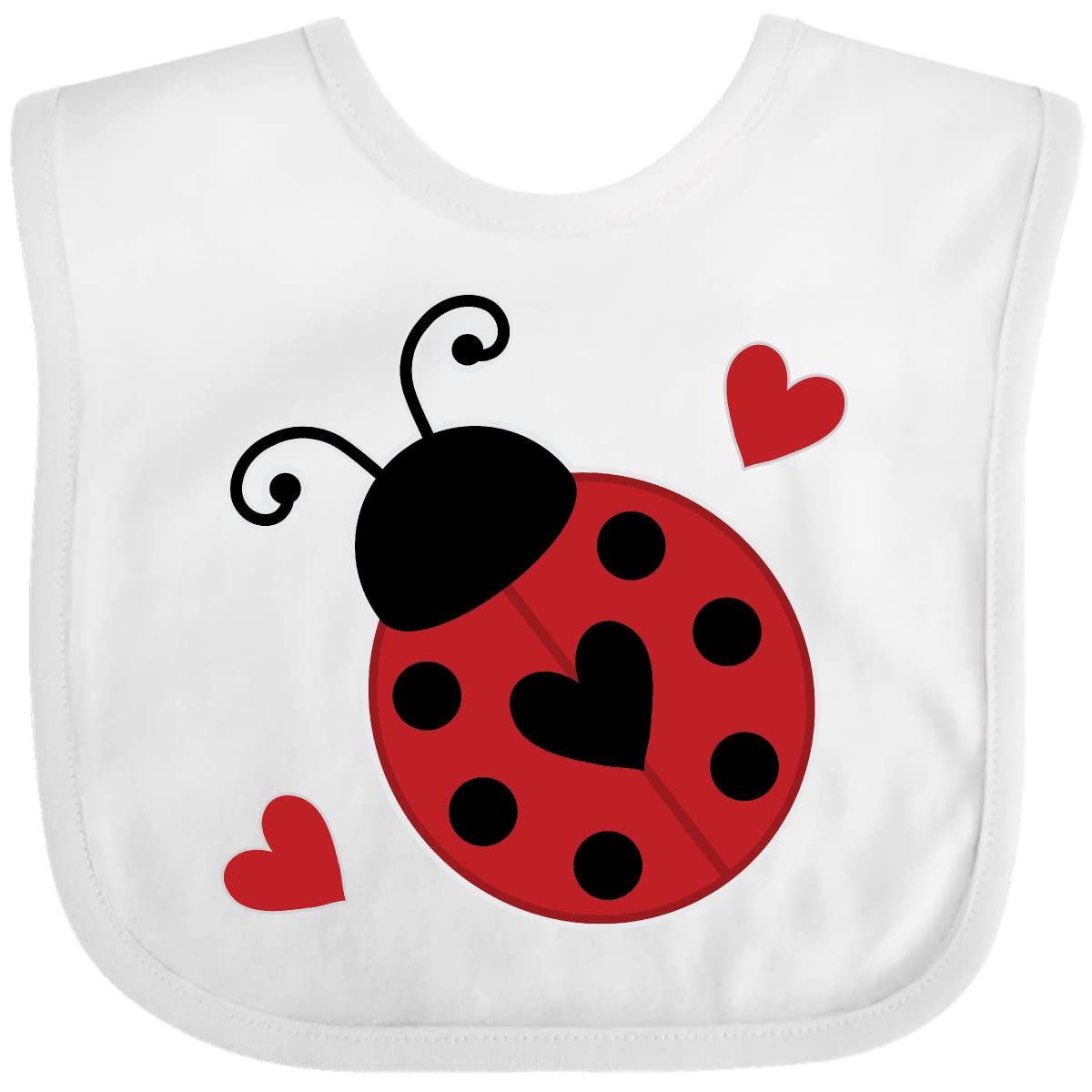 Inktastic Ladybug Lover Red and Black Baby Bib - Cute Drool Bib for Infants & Toddlers - Perfect for Feeding, Teething, and Messy Playtime