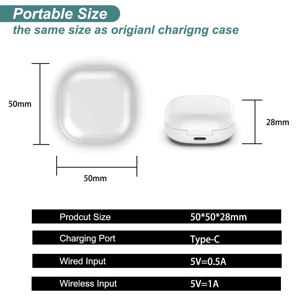Kissmart Replacement Charging Case for Samsung Galaxy Buds Live - Wired Charger Dock Station Compatible with Galaxy Buds Live Wireless Bluetooth 5.0 Earbuds (White) | Perfect for Travel, Workout & Daily Use
