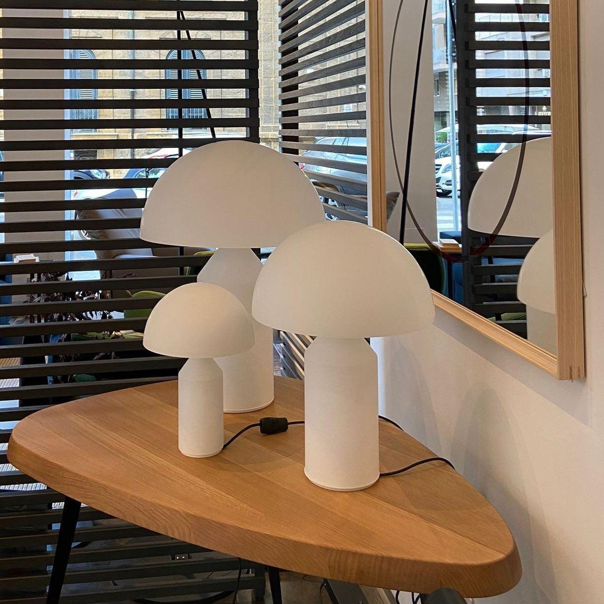 Atollo Glass Table Lamp - Modern Minimalist LED Desk Light for Living Room, Bedroom & Office Decor