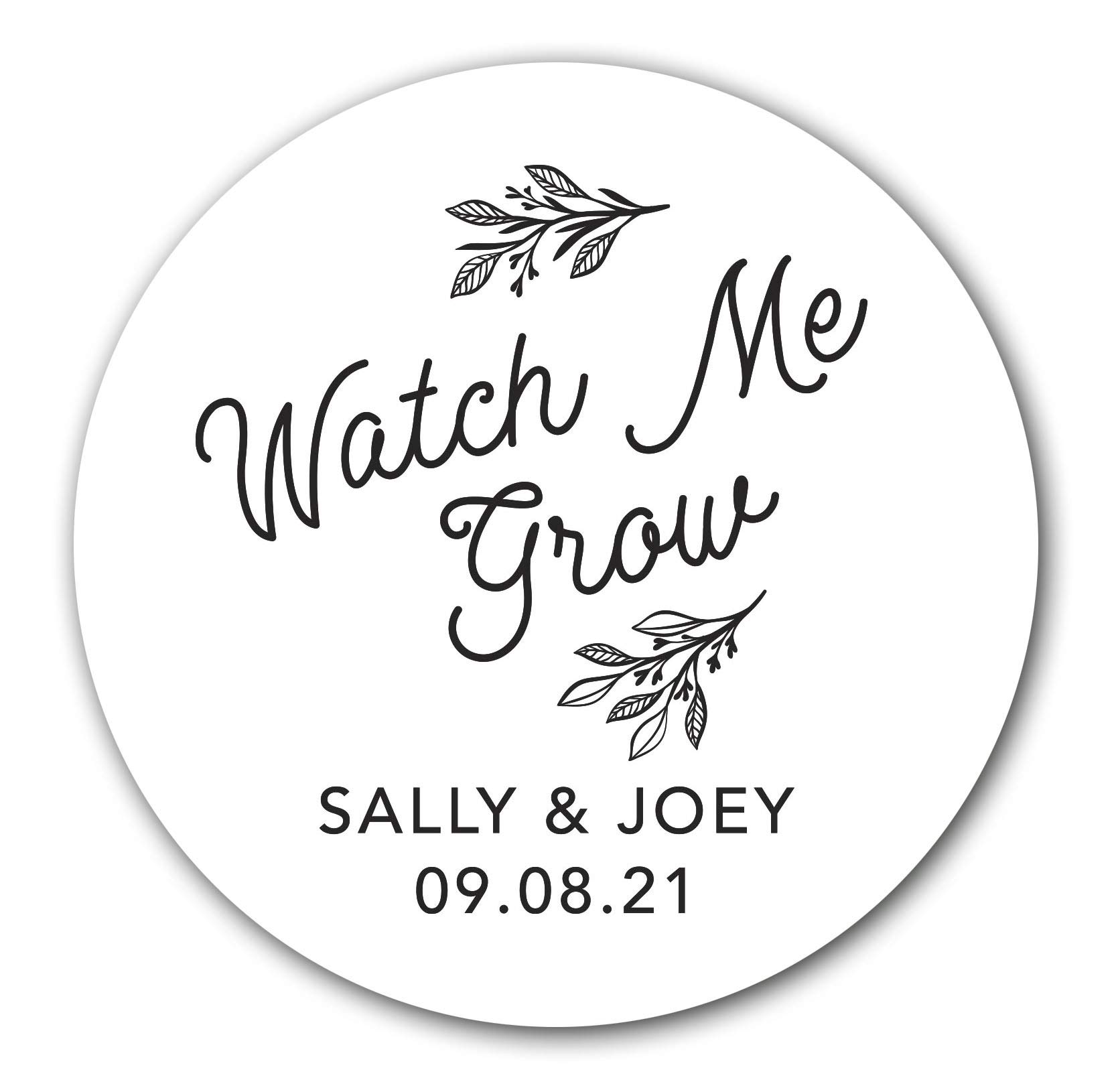 Watch Me Grow Stickers - Greenery & Succulent Wedding Favor Stickers (22:9) - Perfect for DIY Wedding Decor, Plant Lover Gifts & Party Favors