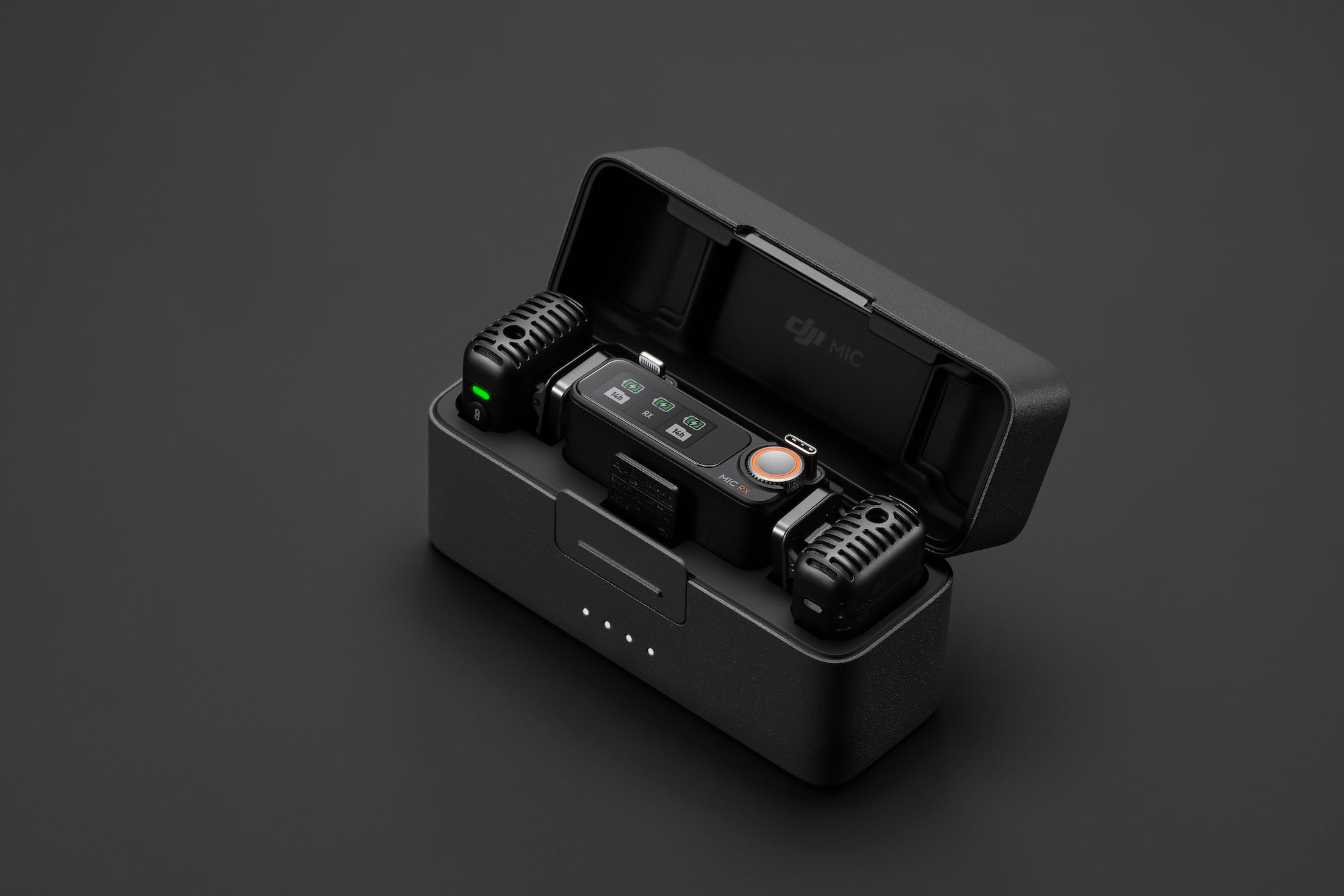 DJI Mic 2 Charging Case - Portable Wireless Charging Dock for DJI Mic 2 Microphone - Perfect for Vlogging, Live Streaming & Outdoor Recording
