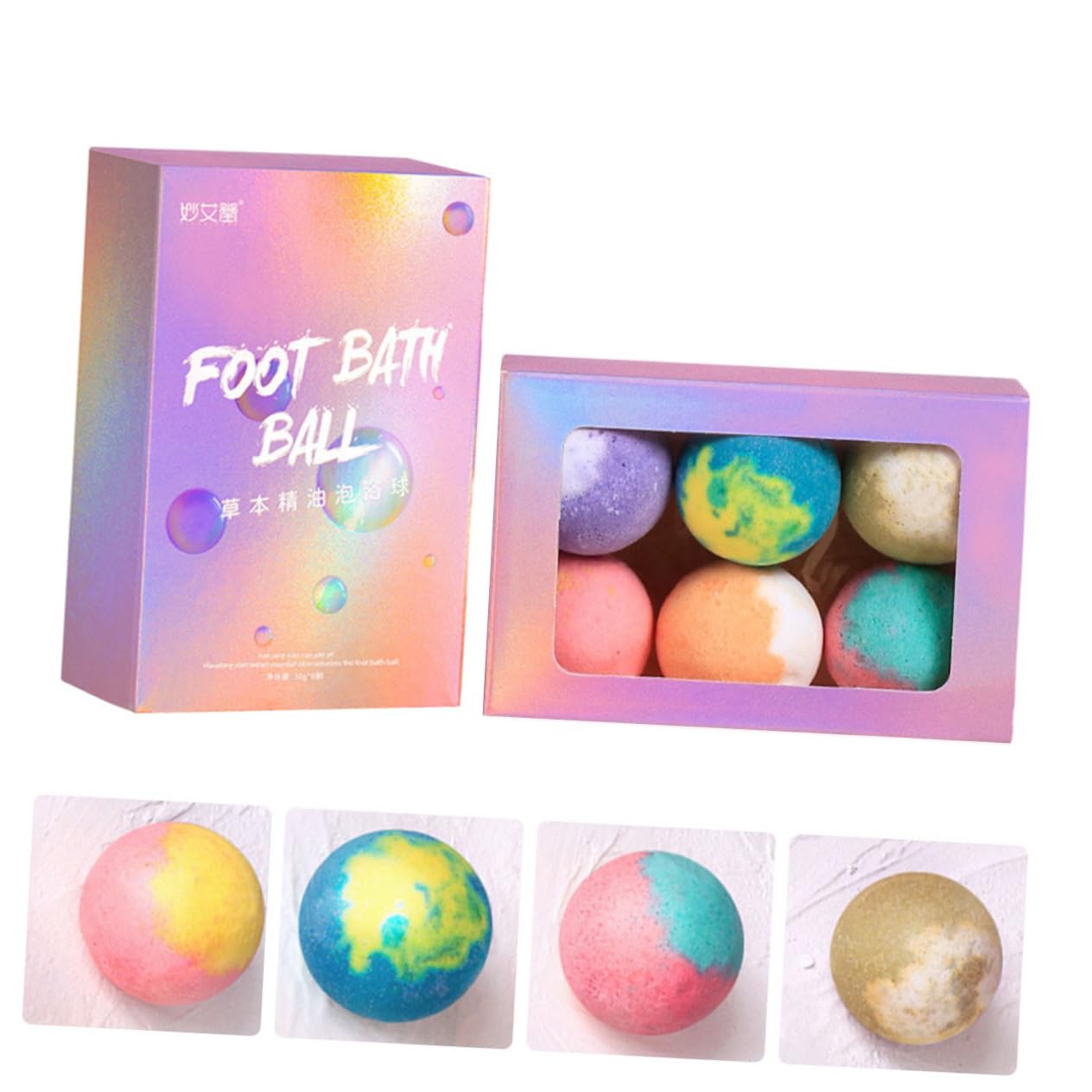 Balacoo 6 Pack Herbal Foot Soak Balls - Natural Relaxing Foot Spa for Home Care, Stress Relief & Detox - Perfect for Relaxation After Work, Travel or Pedicure Prep