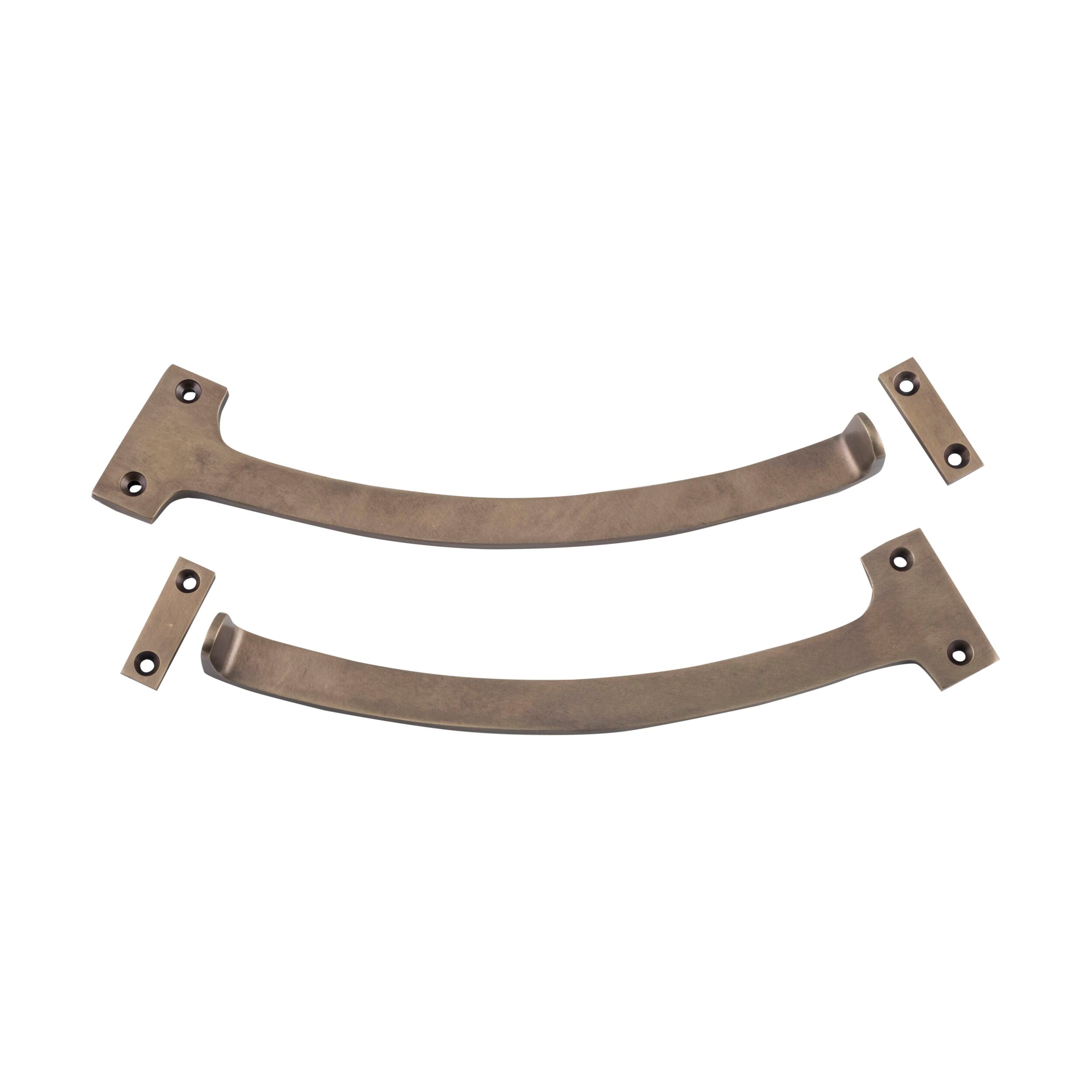 9718 Fanlight Stop Pair - Antique Brass Finish - L190mm (100mm x 100mm) - Perfect for Victorian Style Windows and Doors Restoration Projects