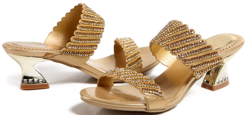 YooPrettyz Women's Peep Toe Heeled Sandals - Casual Summer Beach Shoes with Low Block Heels for Walking, Outdoor, Vacation & Party Wear