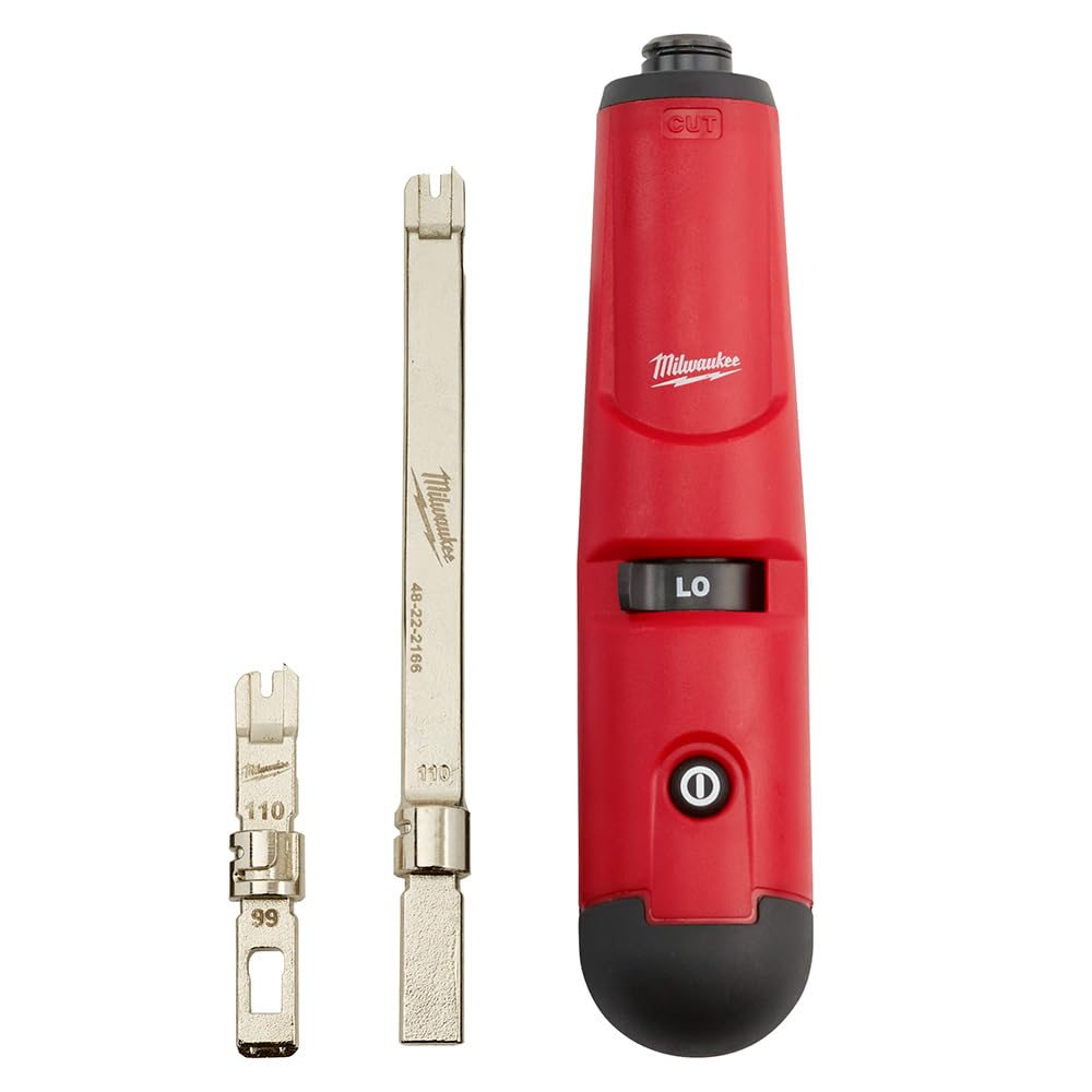 Milwaukee 48-22-2165 Punchdown Tool with Regular & Extended Blade - Professional Network Cable Termination Tool for Ethernet, Cat5, Cat6 Wiring - Ideal for IT Technicians & Telecom Installations