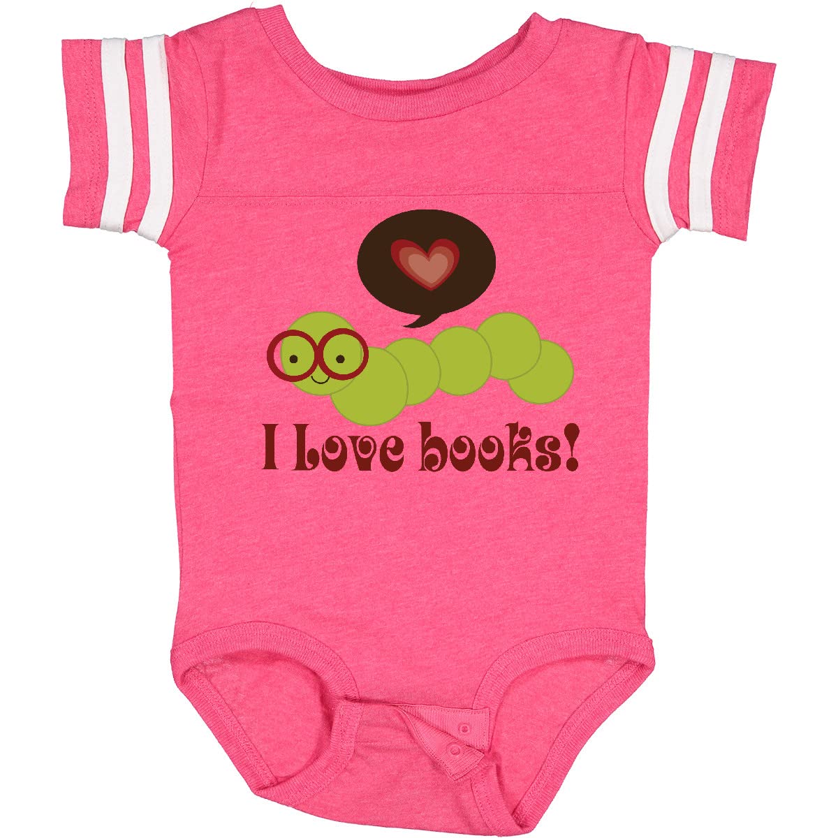 Inktastic I Love Books Bookworm Baby Bodysuit - Cute Reading-Themed Outfit for Book Lovers & Baby Showers - Perfect Gift for Newborns, Infants & Toddlers - Great for Library Visits, Storytime & Book-Themed Parties