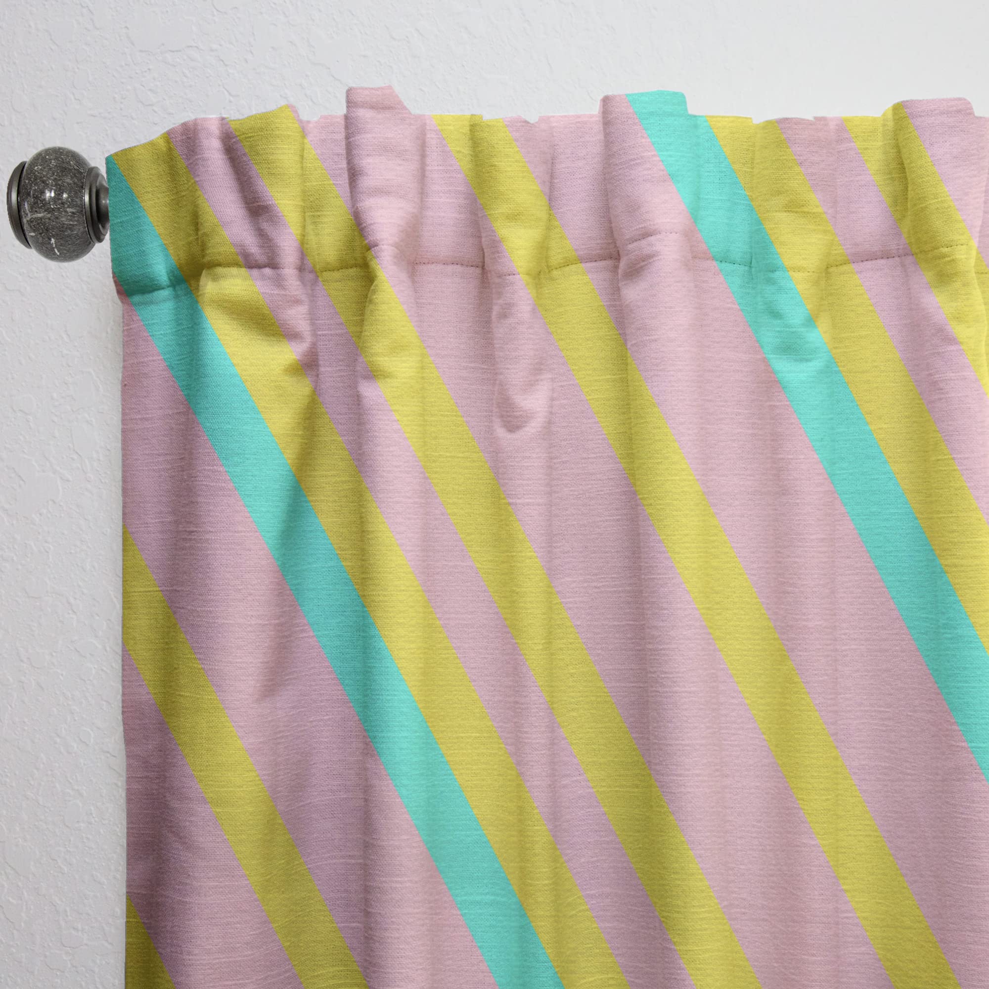 DesignQ Memphis Retro Neon Pattern Thermal Insulated Curtains - Single Panel 52x120 - Blackout Drapes for Bedroom & Living Room - Perfect for Retro Home Decor & Sun Protection