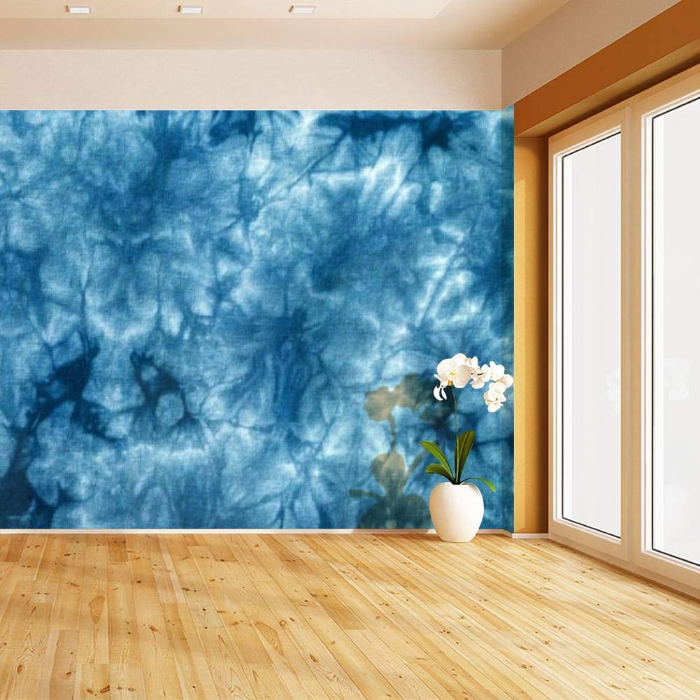 Abstract Blue Tie Dye Peel and Stick Wallpaper - Self-Adhesive Removable Vinyl Wall Mural for Home Decor | Perfect for Bedrooms, Living Rooms & DIY Home Improvement Projects