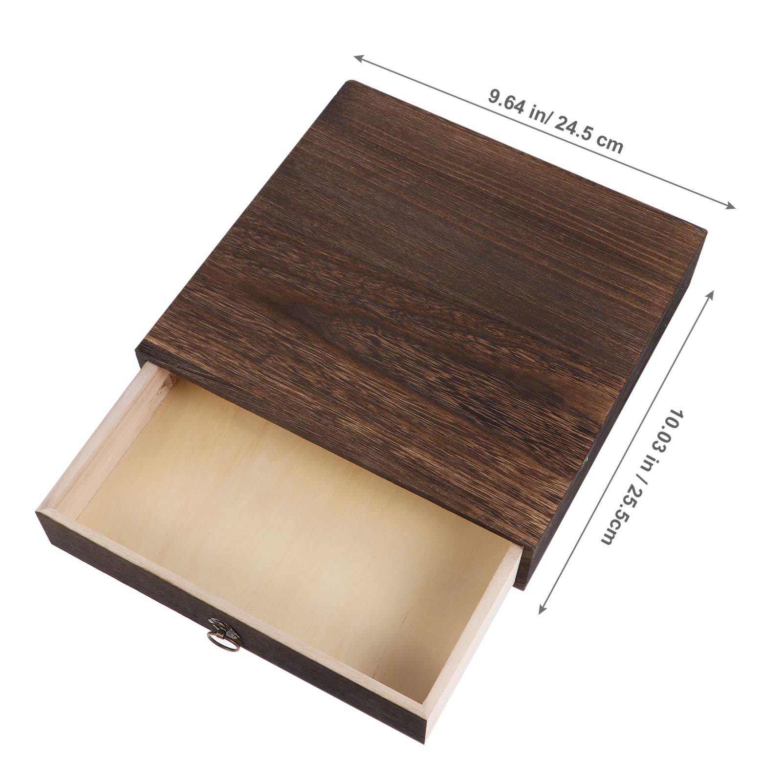 Vintage Wooden Drawer Box - Small Countertop Desk Organizer with Single Drawer, File Holder for Office Supplies | Perfect for Tabletop, Counter, and Home Office Organization