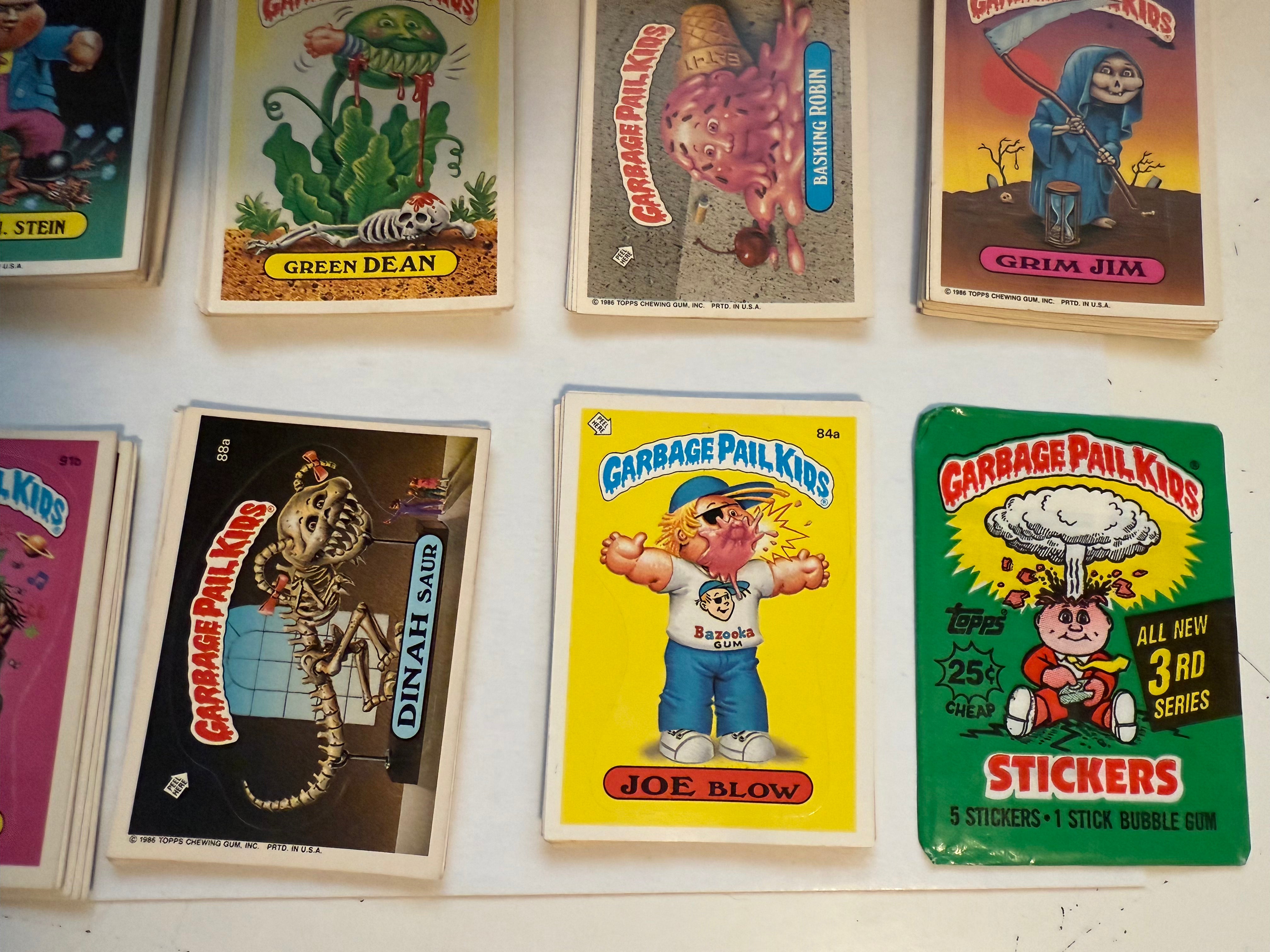 Vintage 1985 Garbage Pail Kids Series 3 Rare Stickers Set - High Grade Condition with Original Wrapper | Collectible Trading Cards for Nostalgic 80s Fans & Pop Culture Enthusiasts